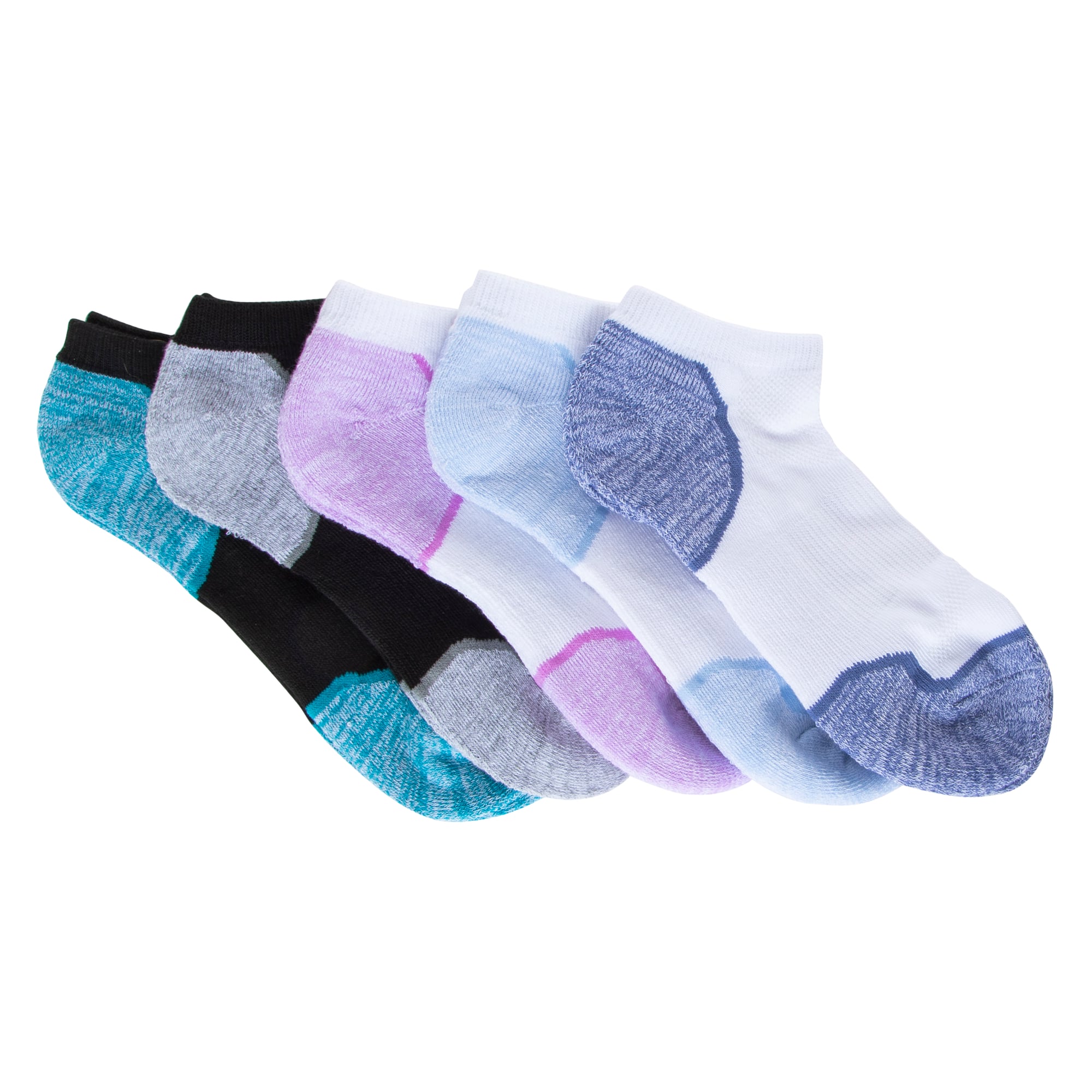 Series-8 Fitness™ Ladies Performance Low-Cut Socks - White & Gray