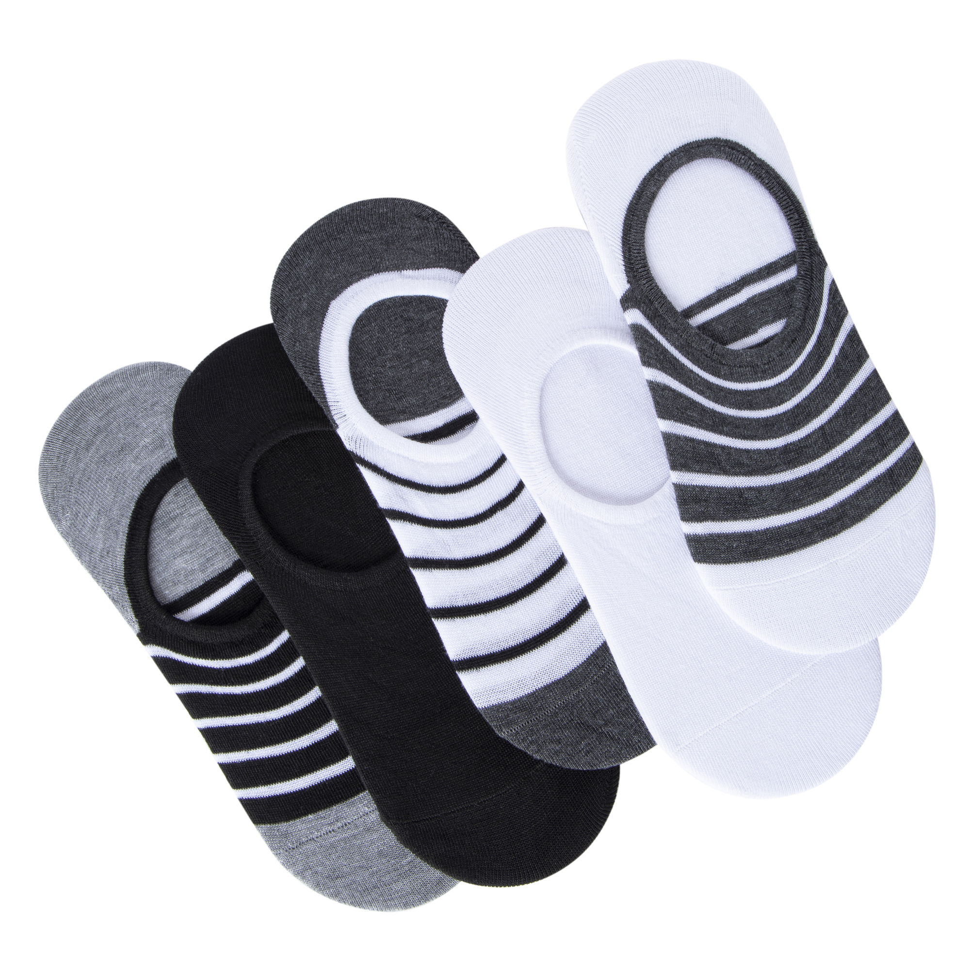 Ladies Striped No-Show Sneaker Socks 5-Pack