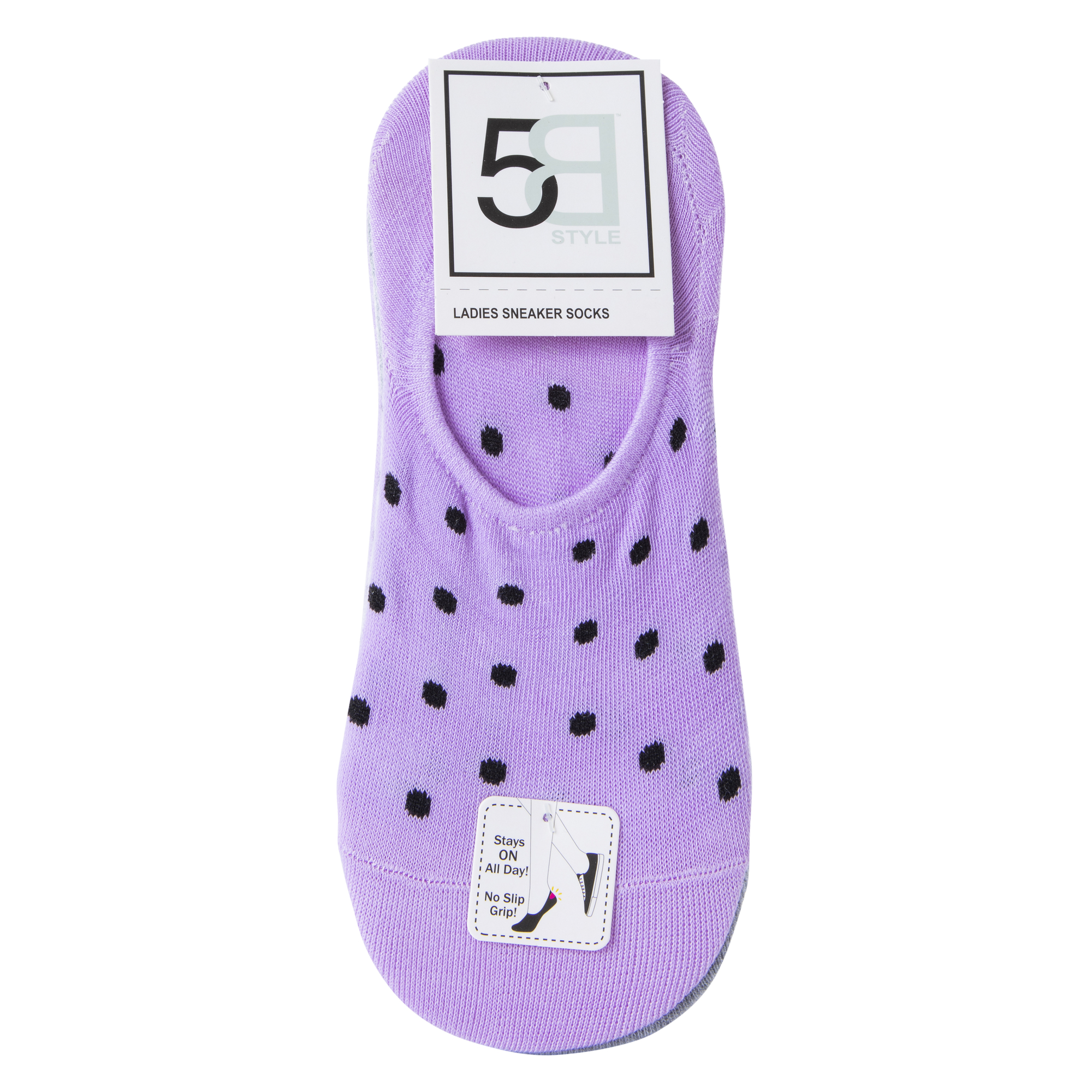 5-Pack Ladies Sneaker Socks - Polka Dot