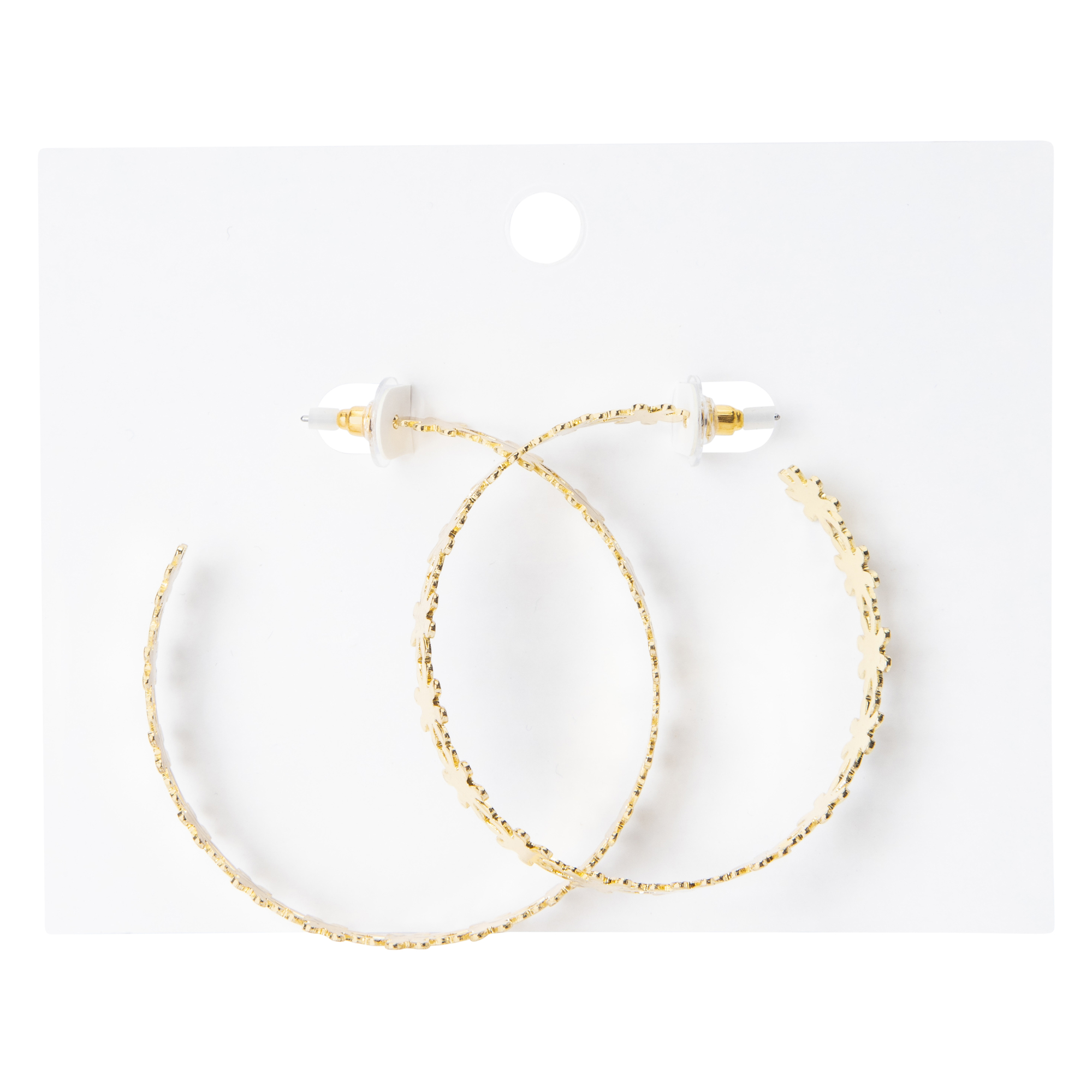 Gold Daisy Hoop Earrings