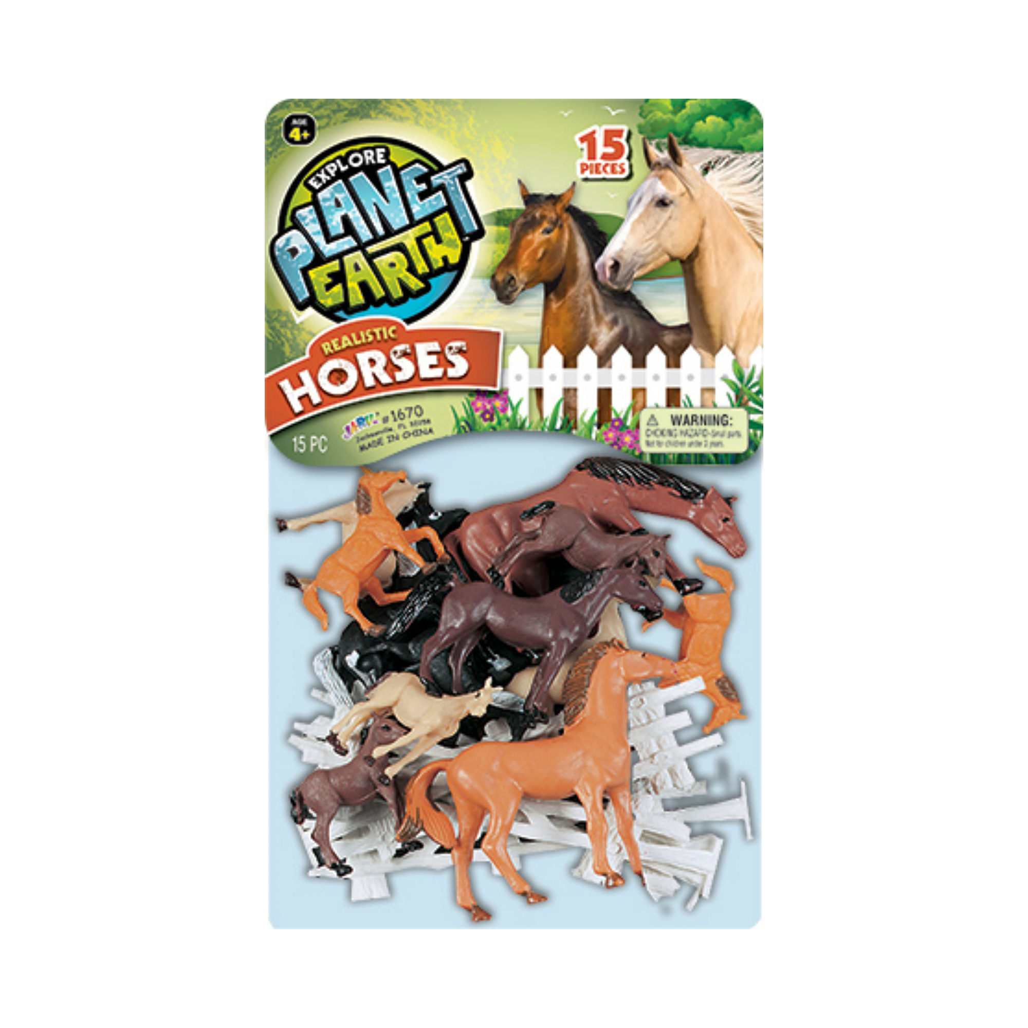 Explore Planet Earth Realistic Horses 15-Piece Toy Set