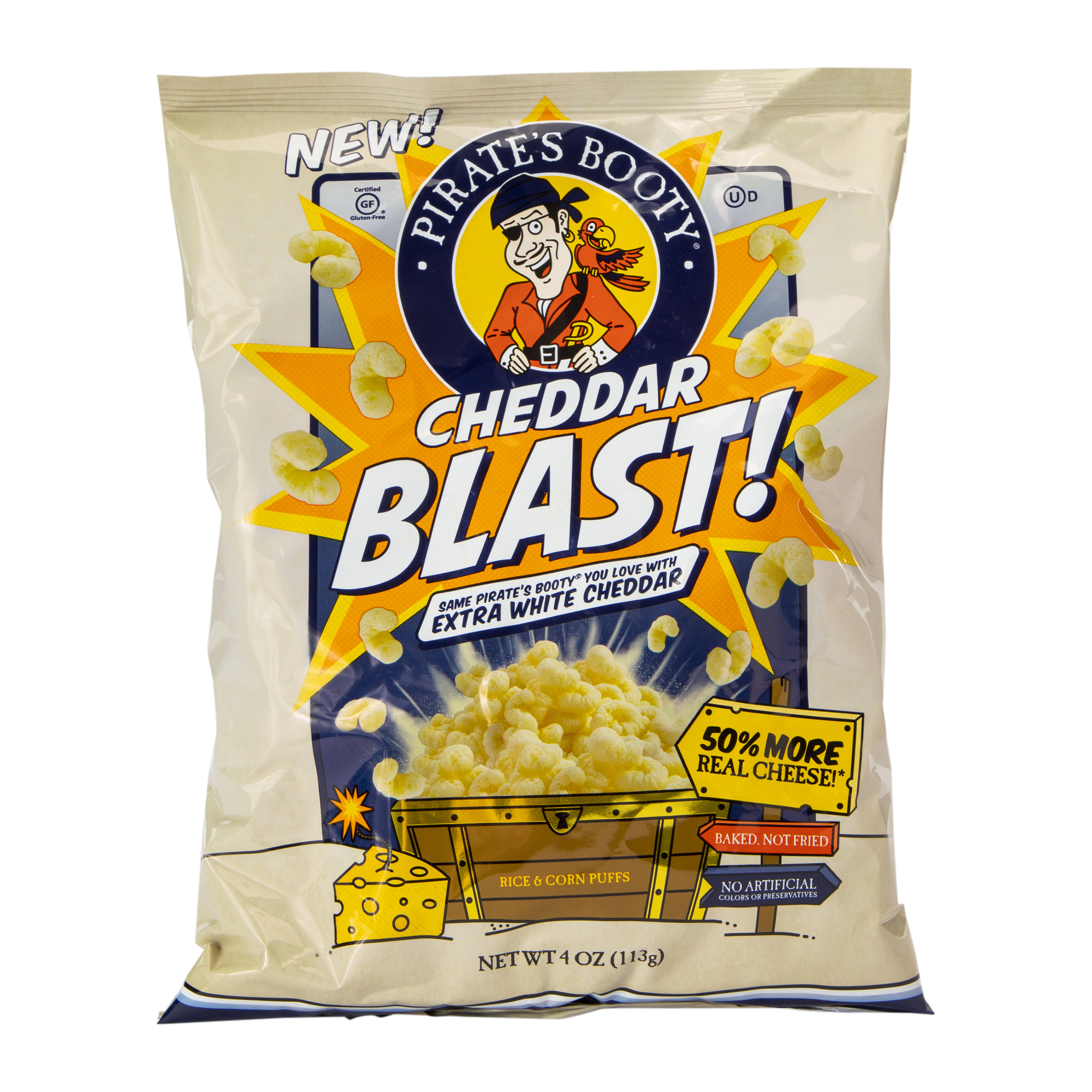 Pirate's Booty® Cheddar Blast! Extra White Cheddar Rice & Corn Puffs 4oz