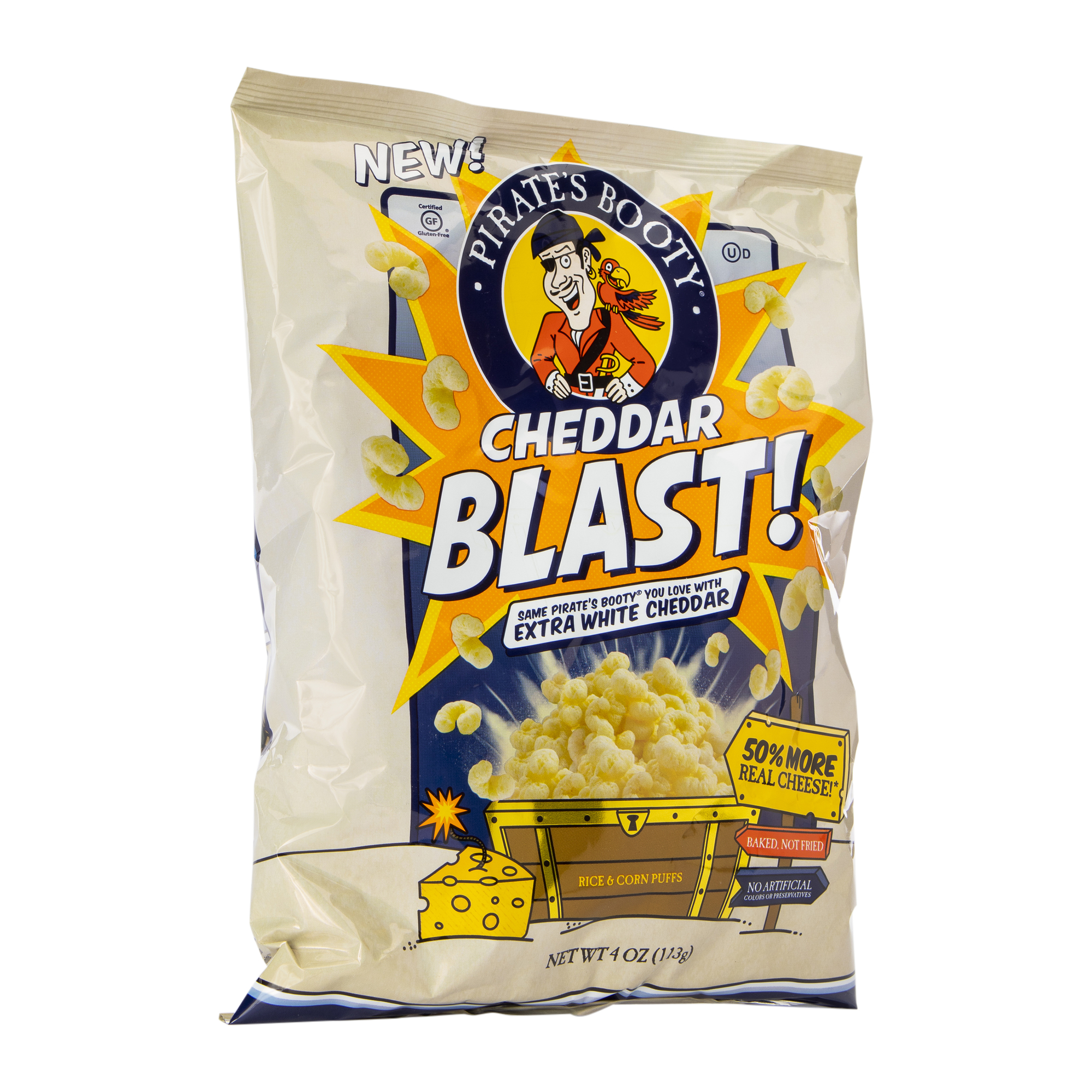 Pirate's Booty® Cheddar Blast! Extra White Cheddar Rice & Corn Puffs 4oz