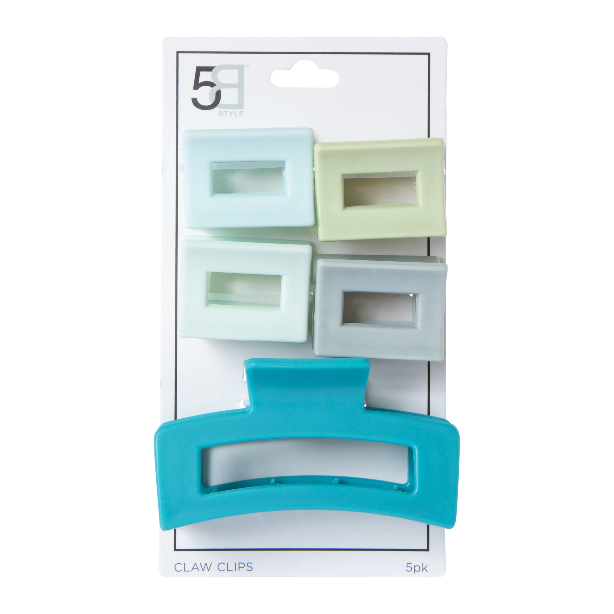 Assorted Claw Hair Clips 5-Count