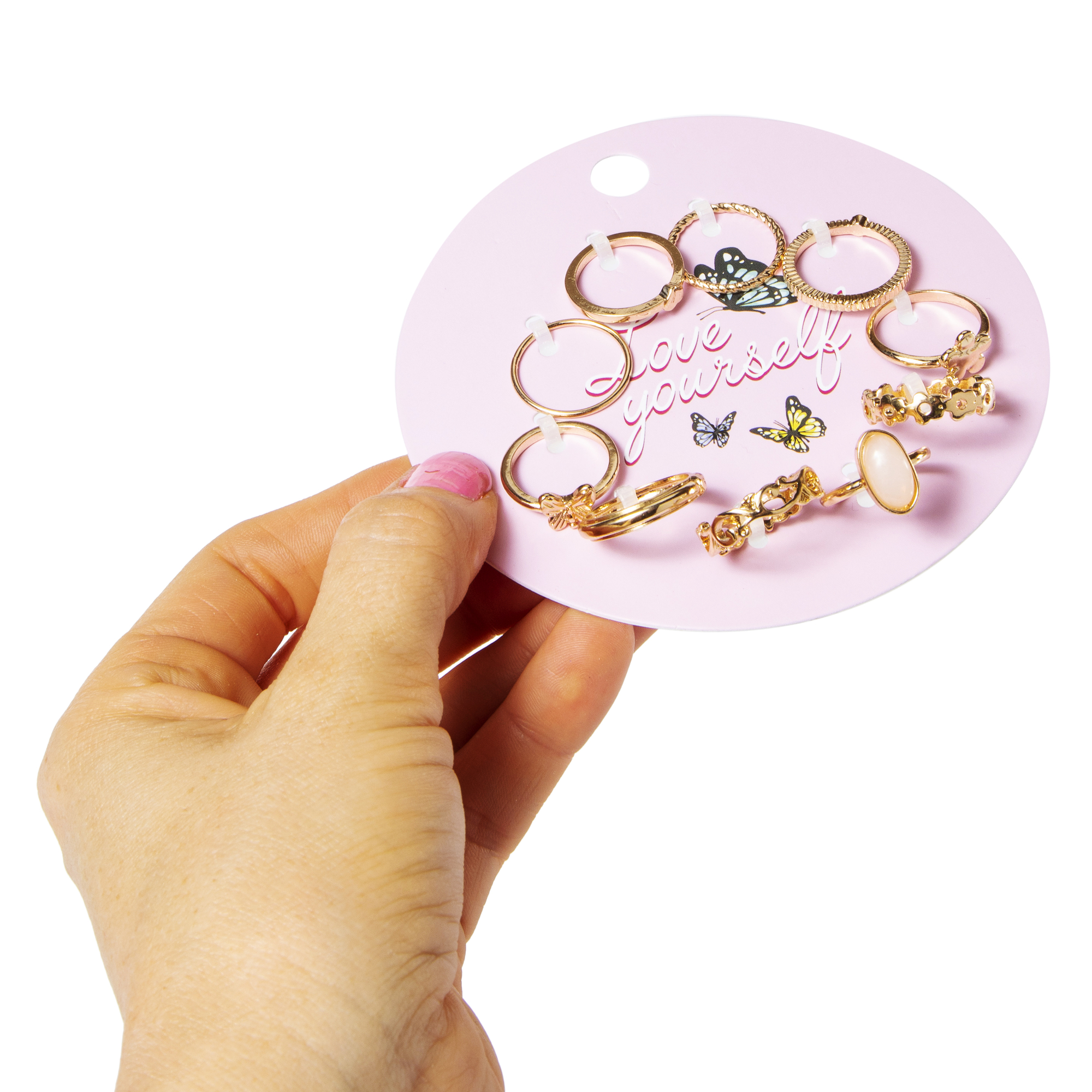 Love Yourself' 10-Piece Gold Ring Set