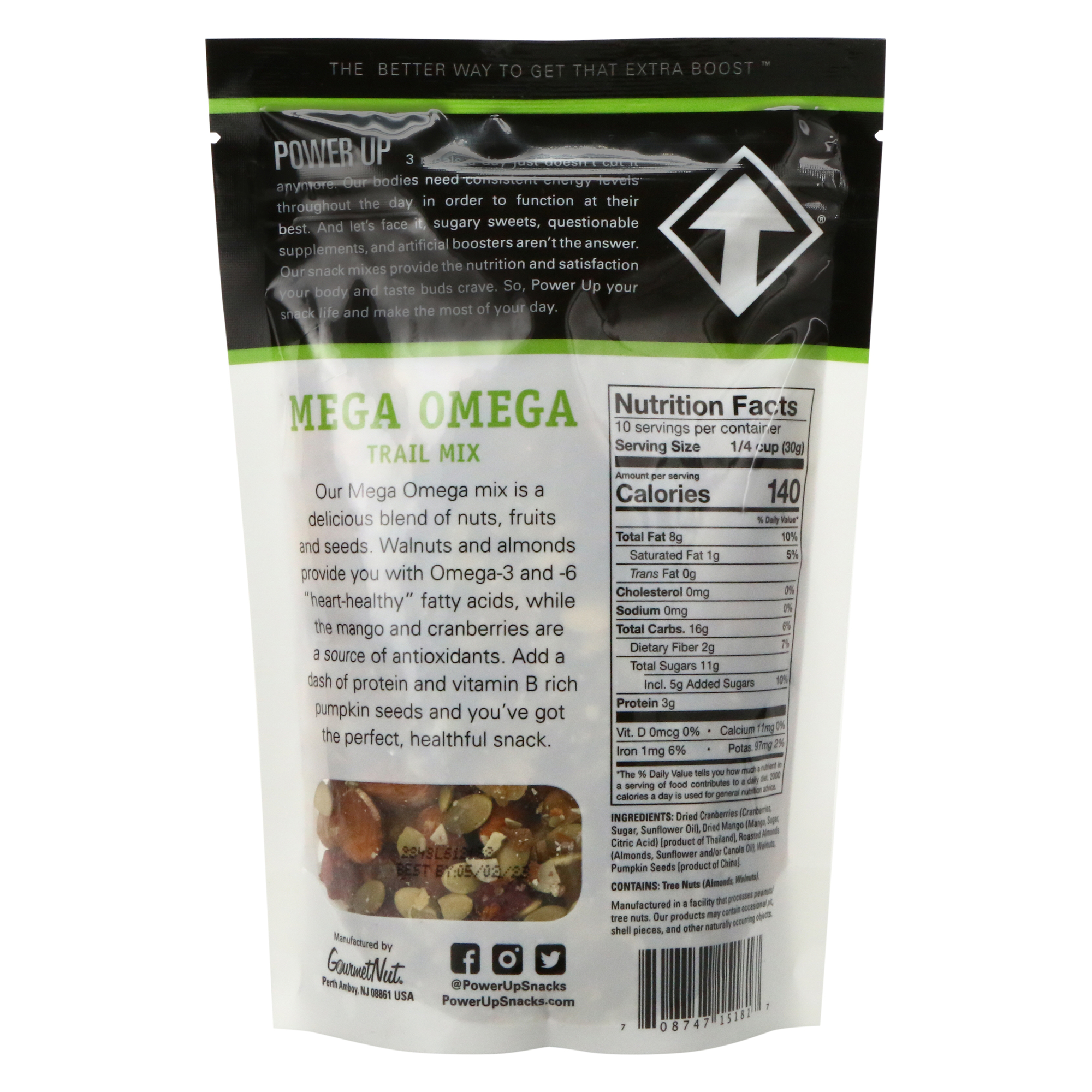 Power Up Mega Omega Trail Mix 10oz