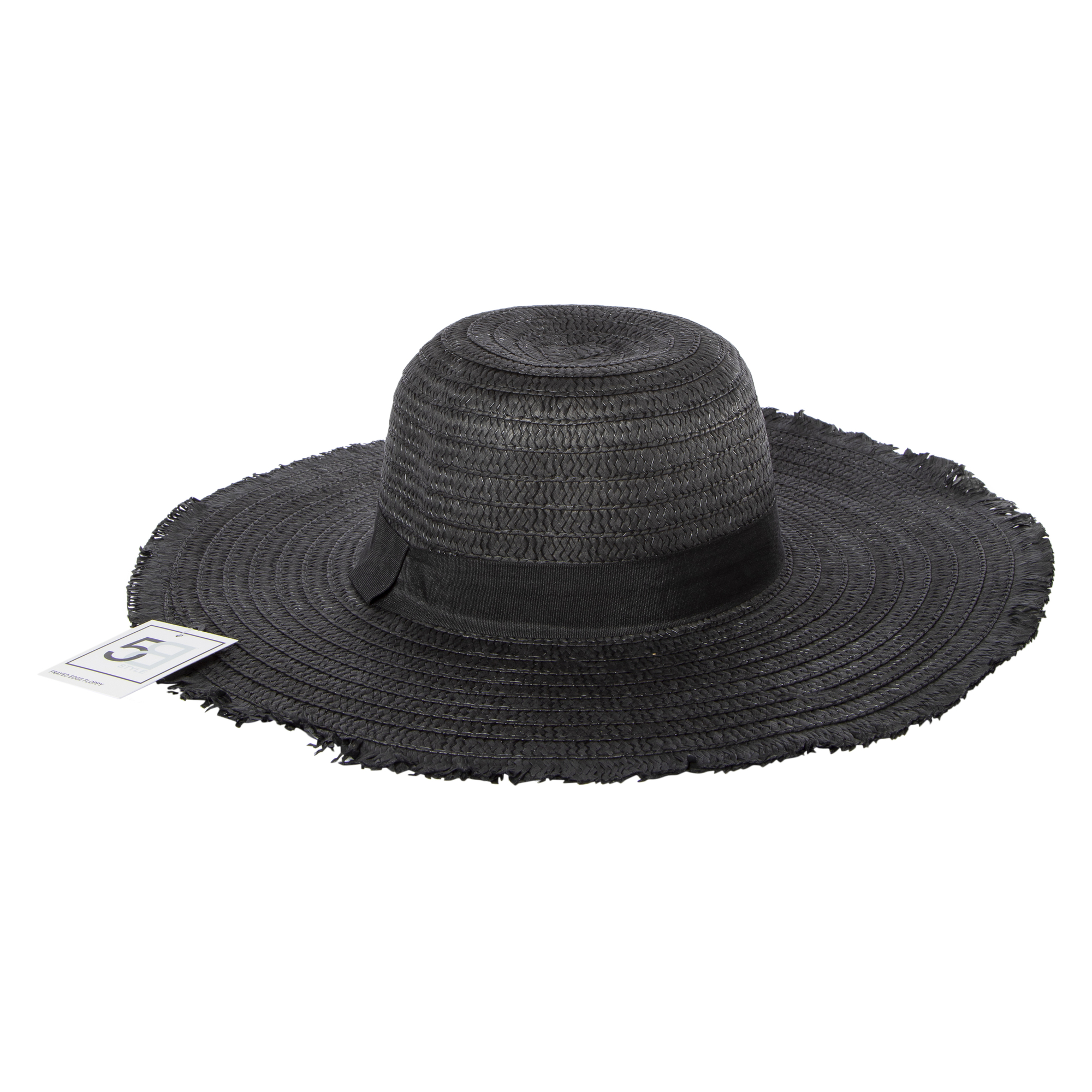 Frayed Edge Floppy Straw Hat