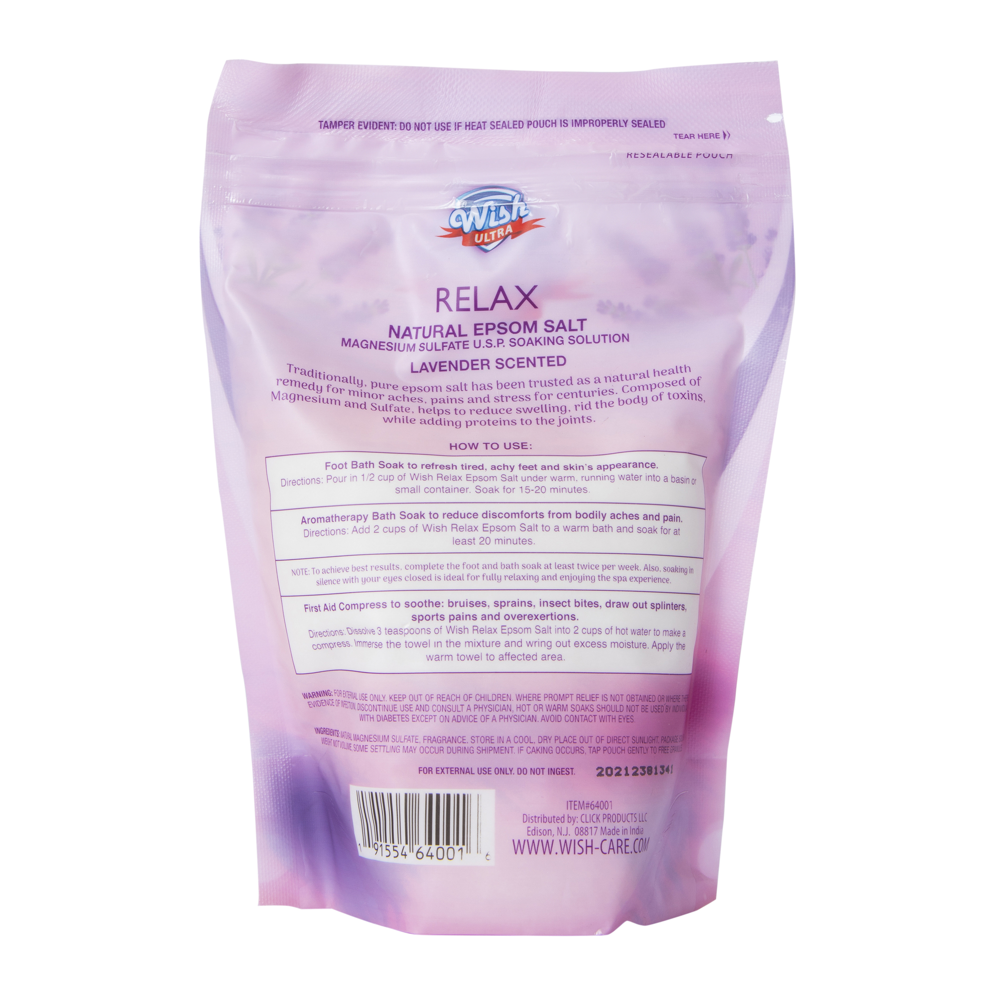 Wish Ultra Relax Natural Epsom Salts 16oz
