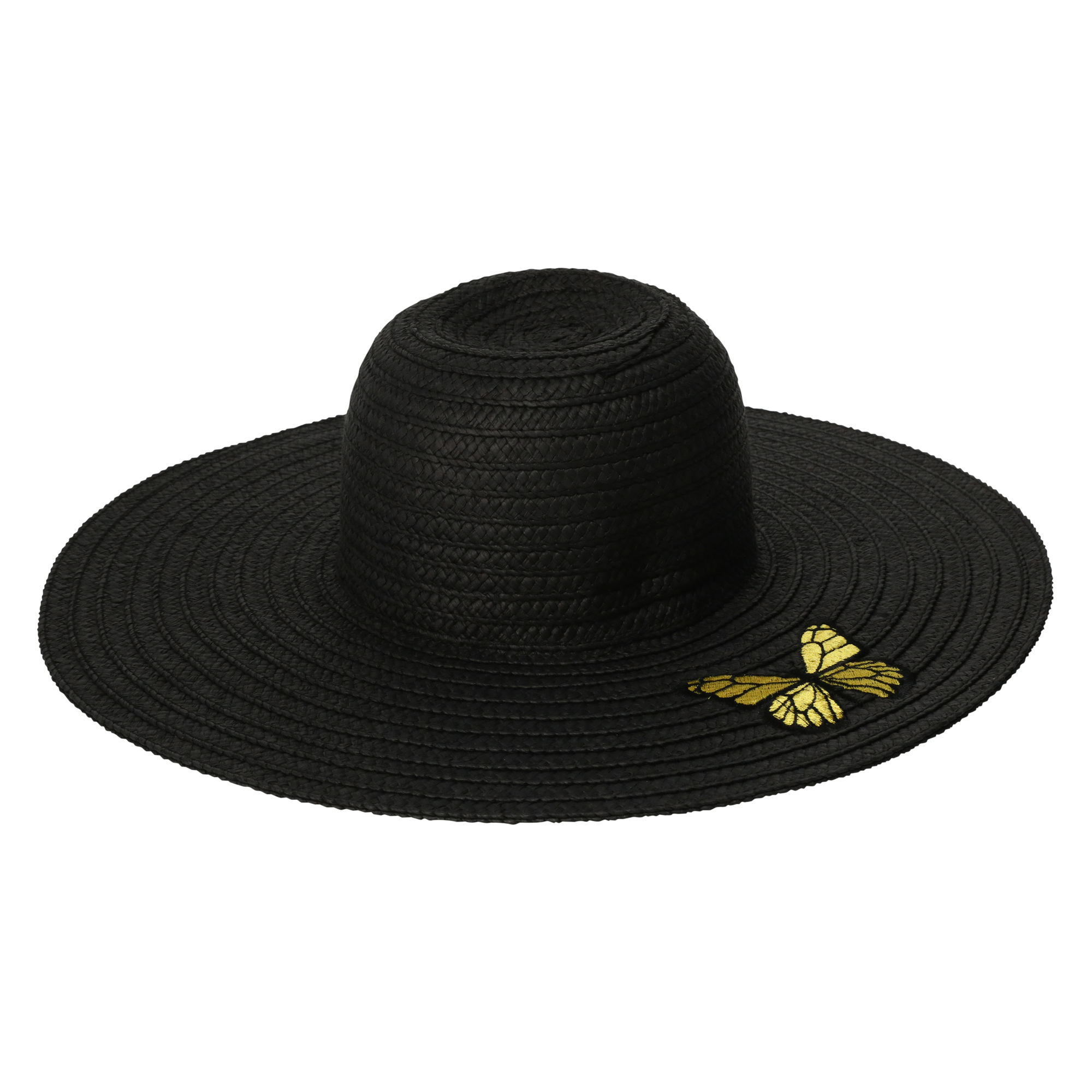 Raffia Woven Sun Hat w/ Embroidery