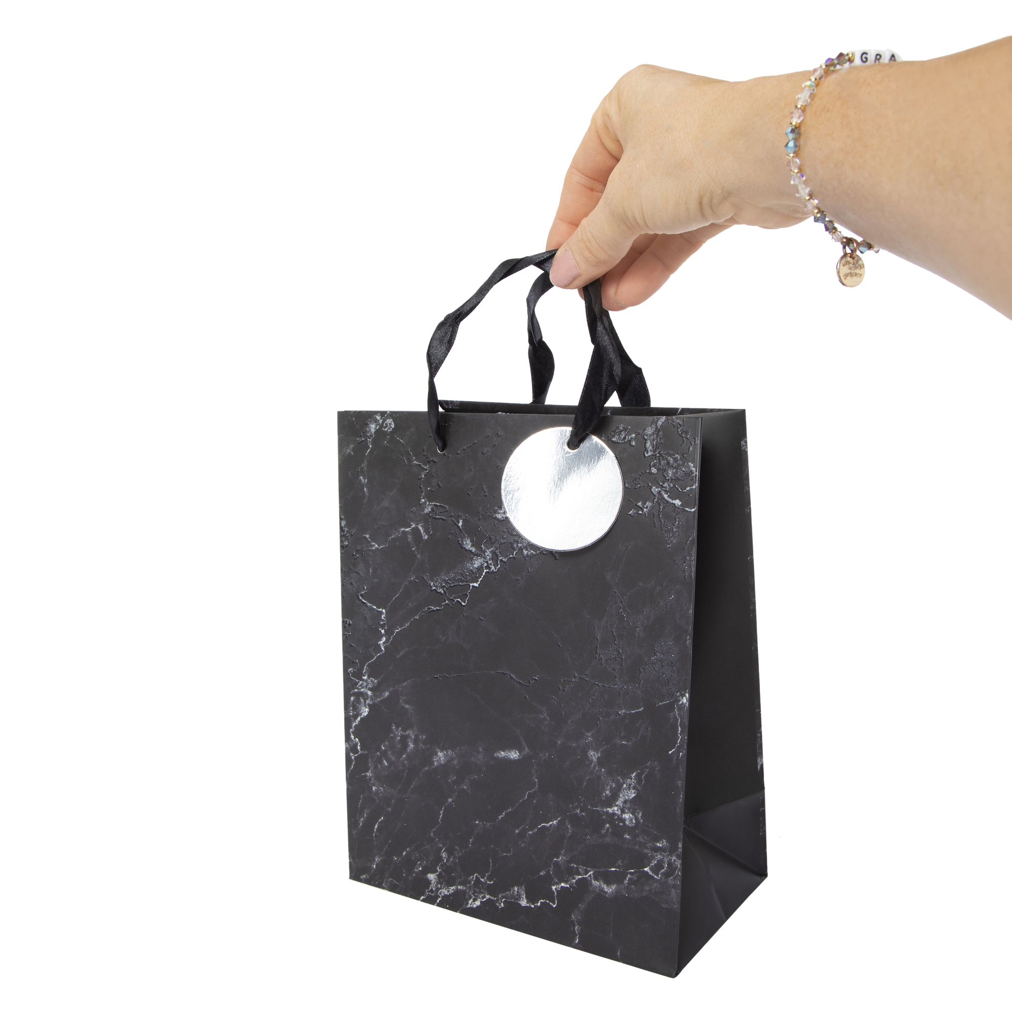 Medium Gift Bag 7in x 9in - Marble & Polka Dots