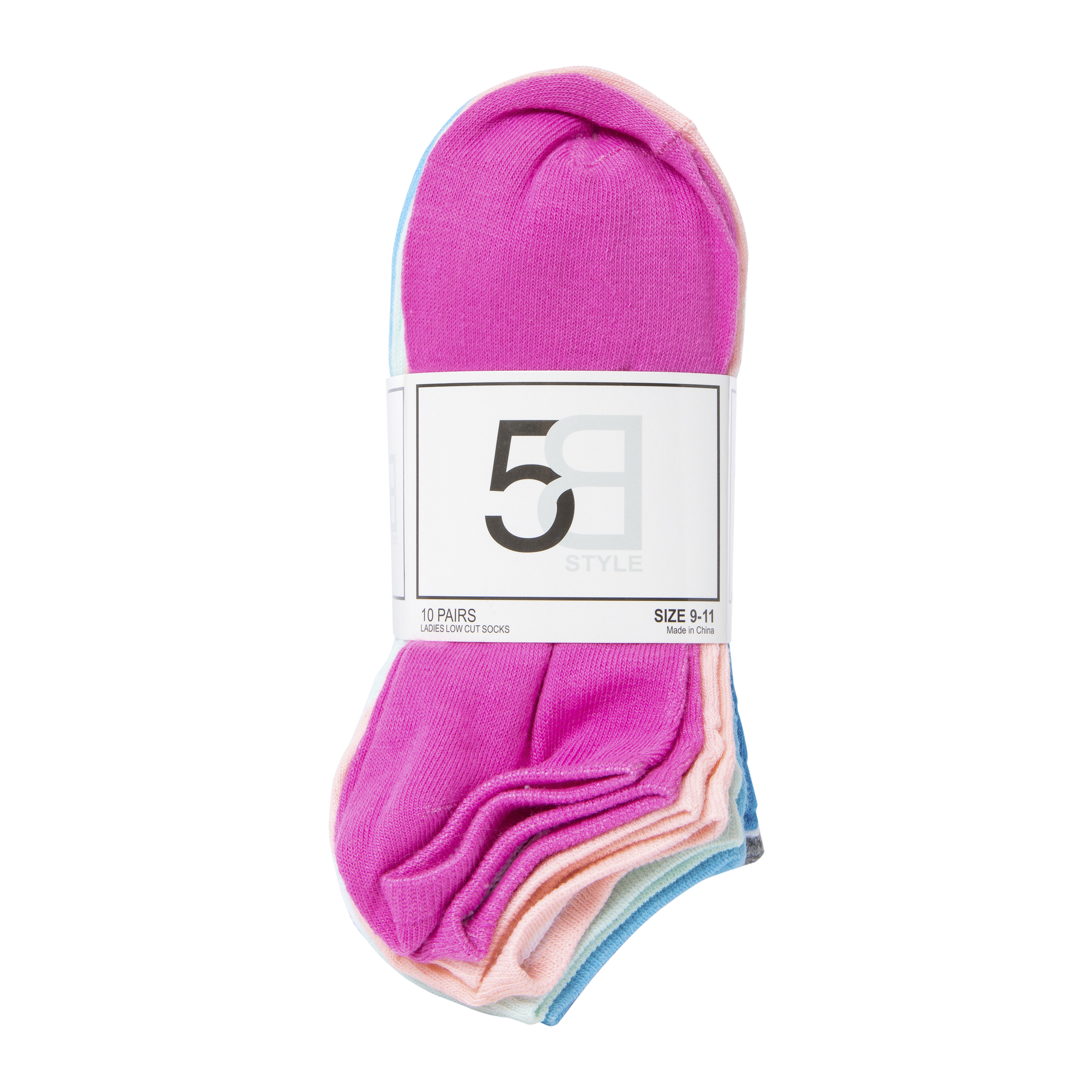 10-Pack Ladies Low-Cut Socks - Brights