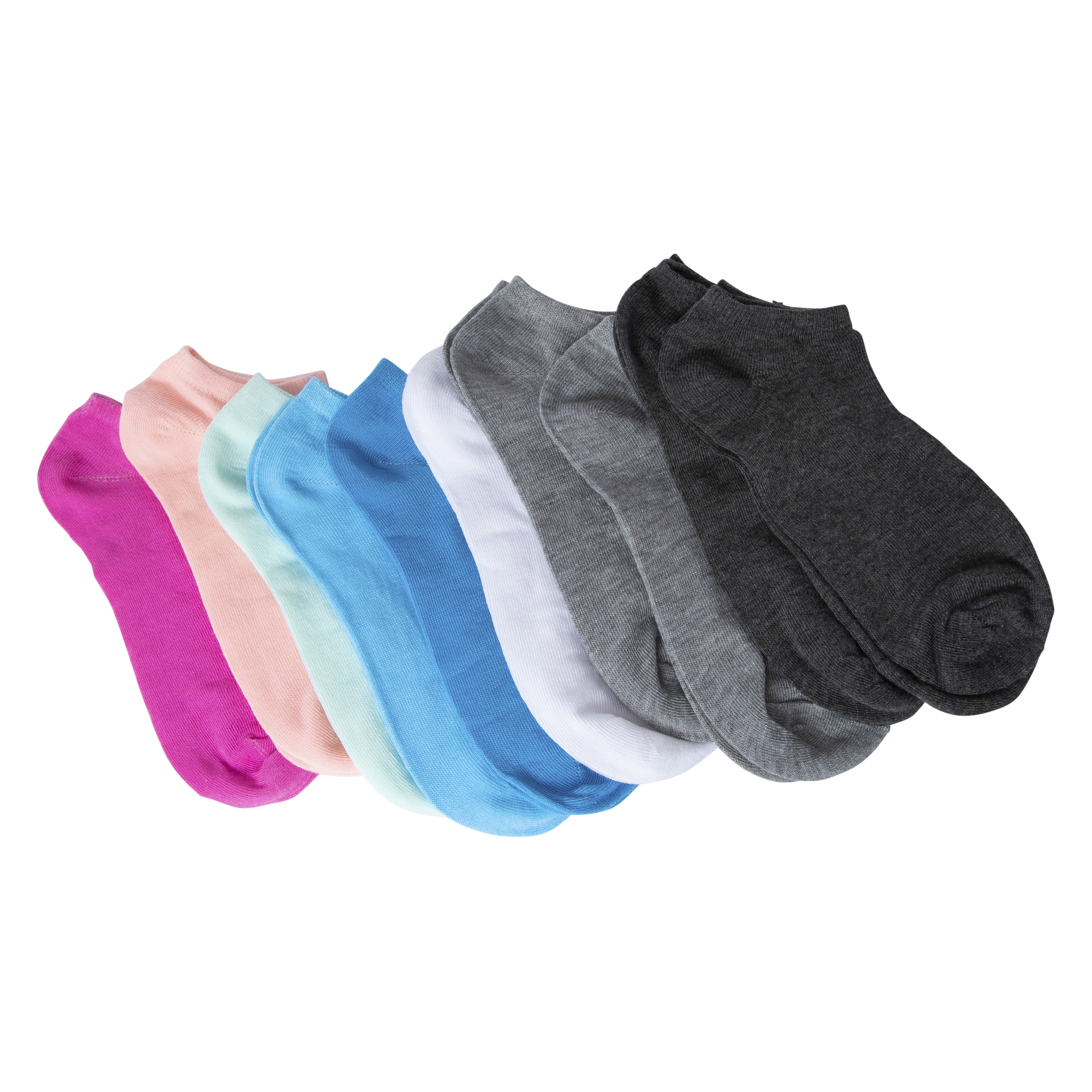 10-Pack Ladies Low-Cut Socks - Brights