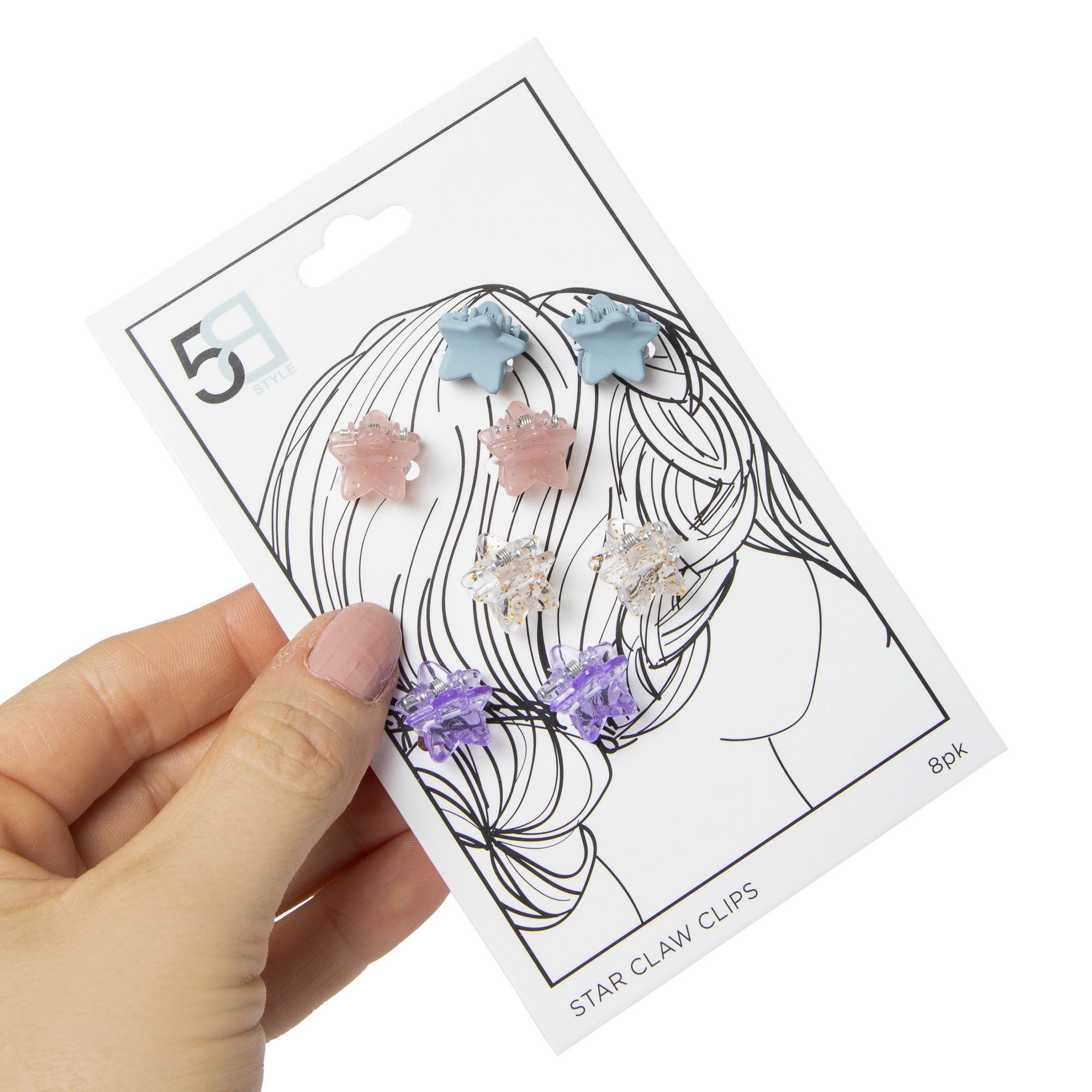 Mini Star Claw Clips 8-Count