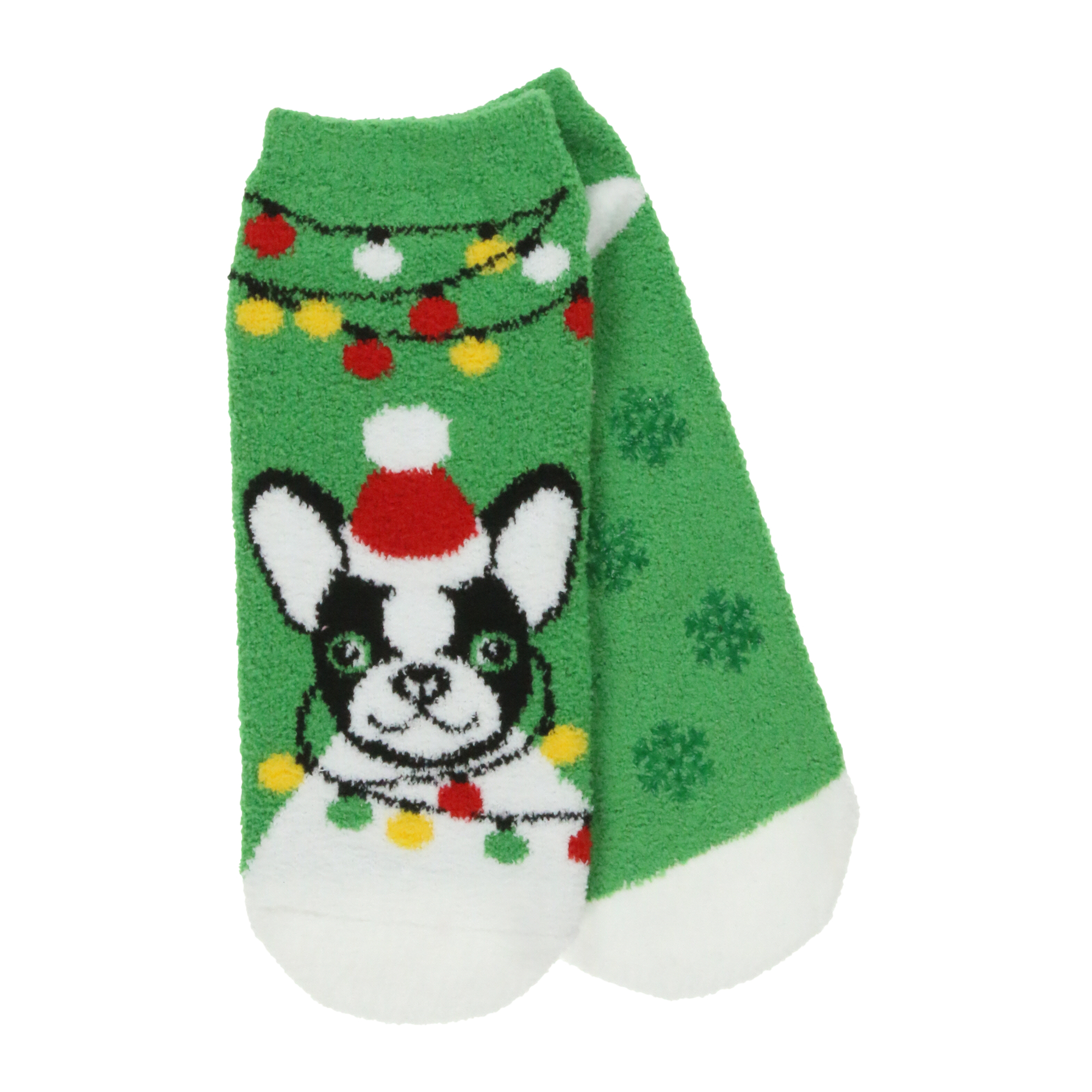 Ladies Cozy Plush Holiday Ankle Slipper Socks