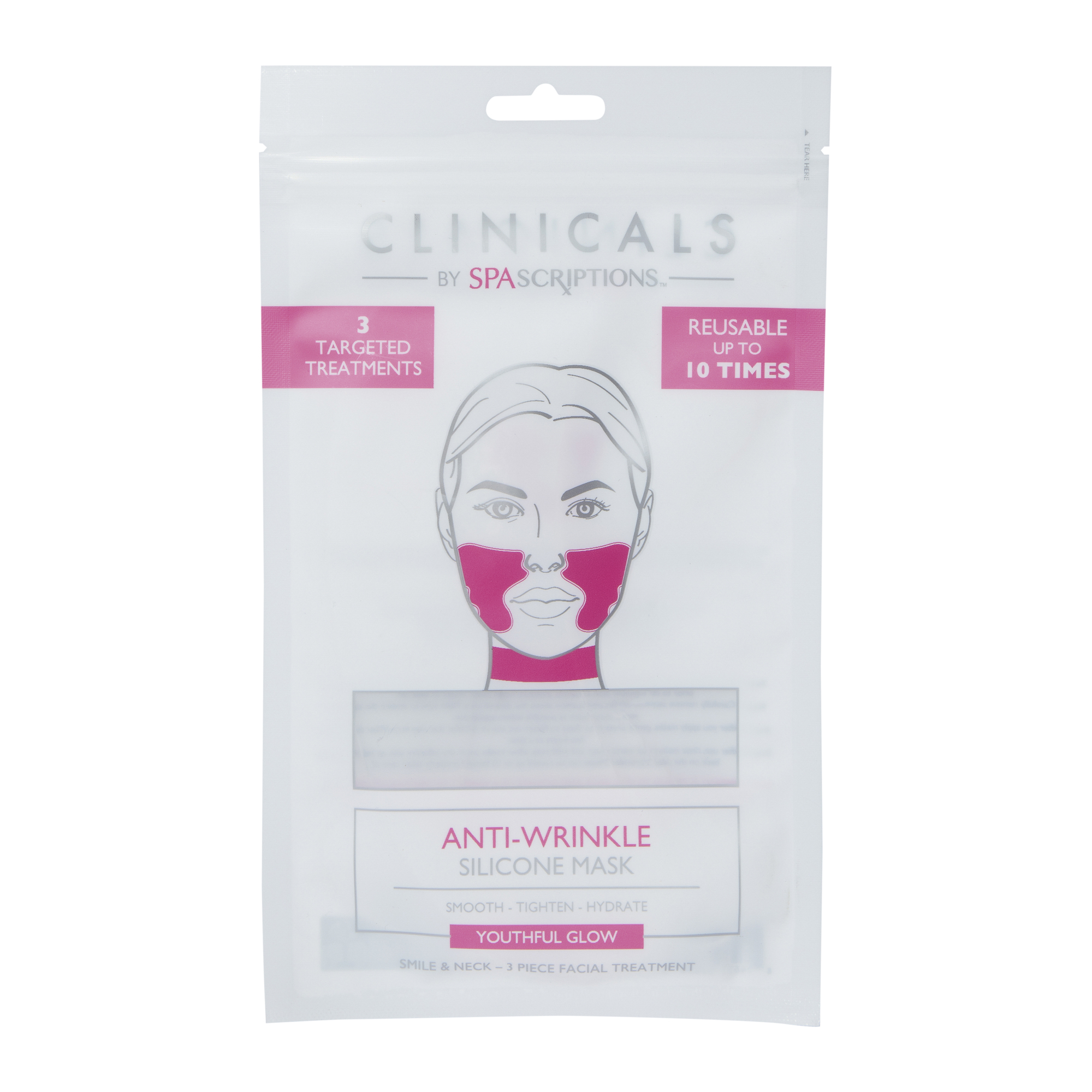 Clinicals By Spascriptions™ Reusable Anti-Wrinkle Silicone Mask Set
