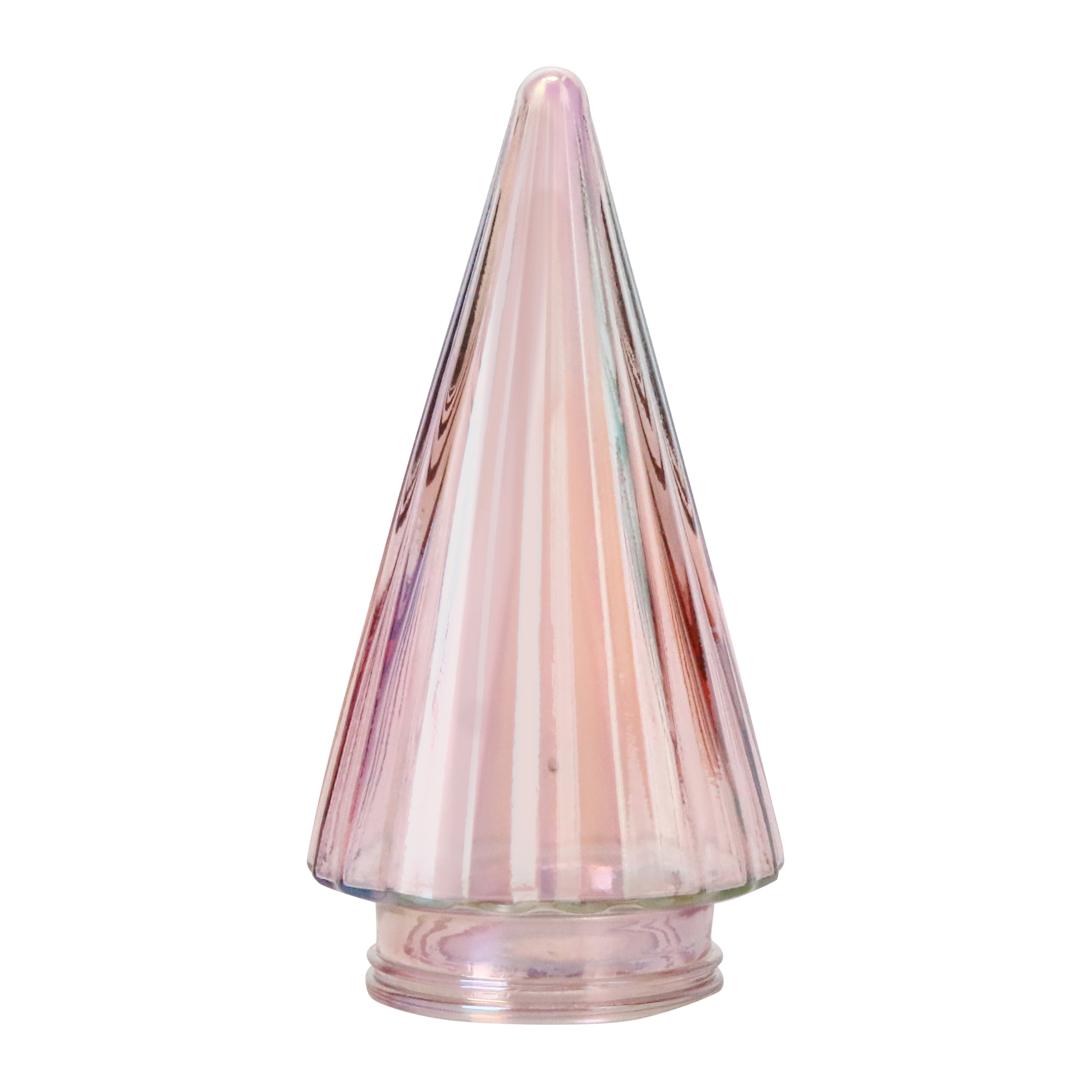 Glass Christmas Tree 3.5in x 7in - Pink