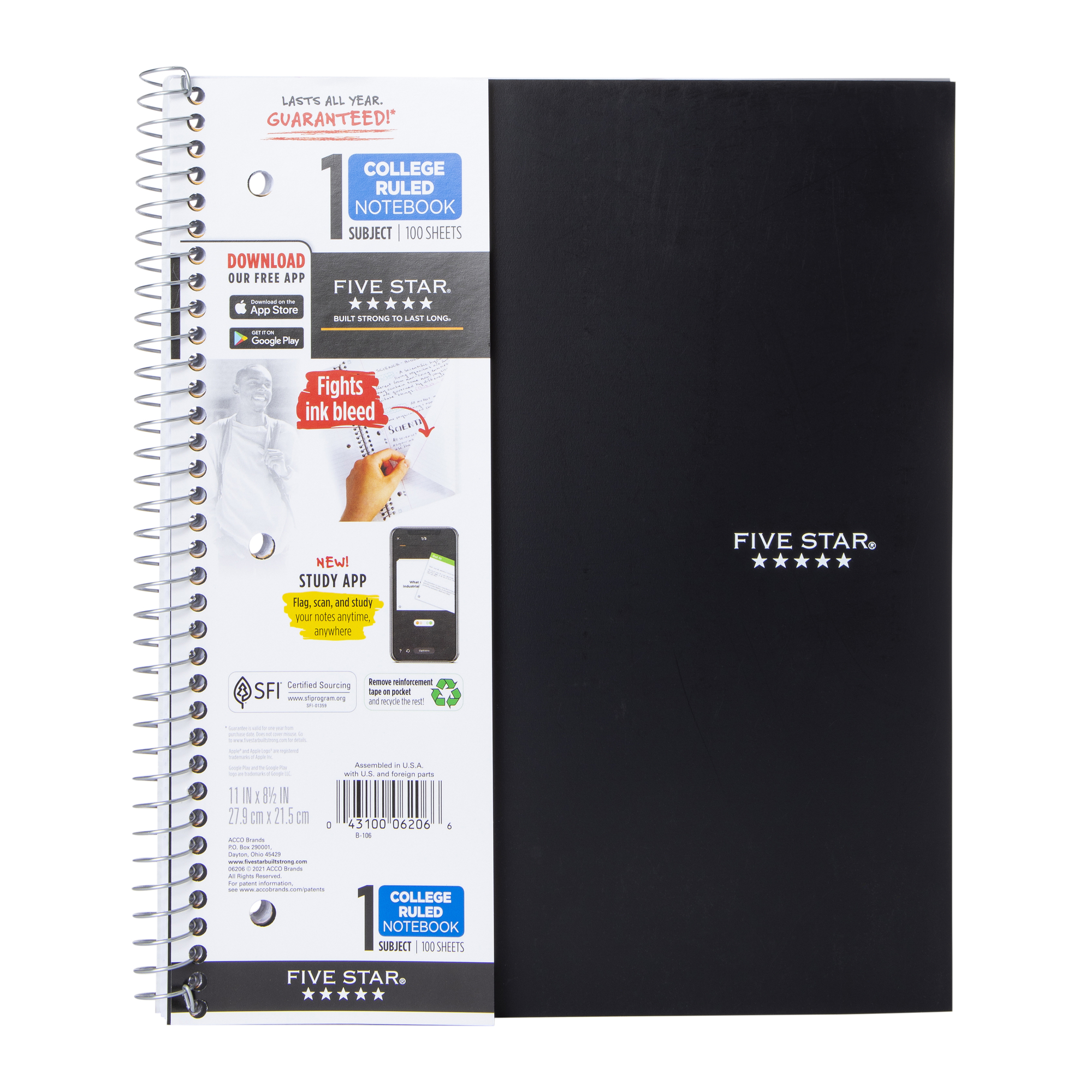 Mead® Five Star® 1 Subject College Ruled Notebook