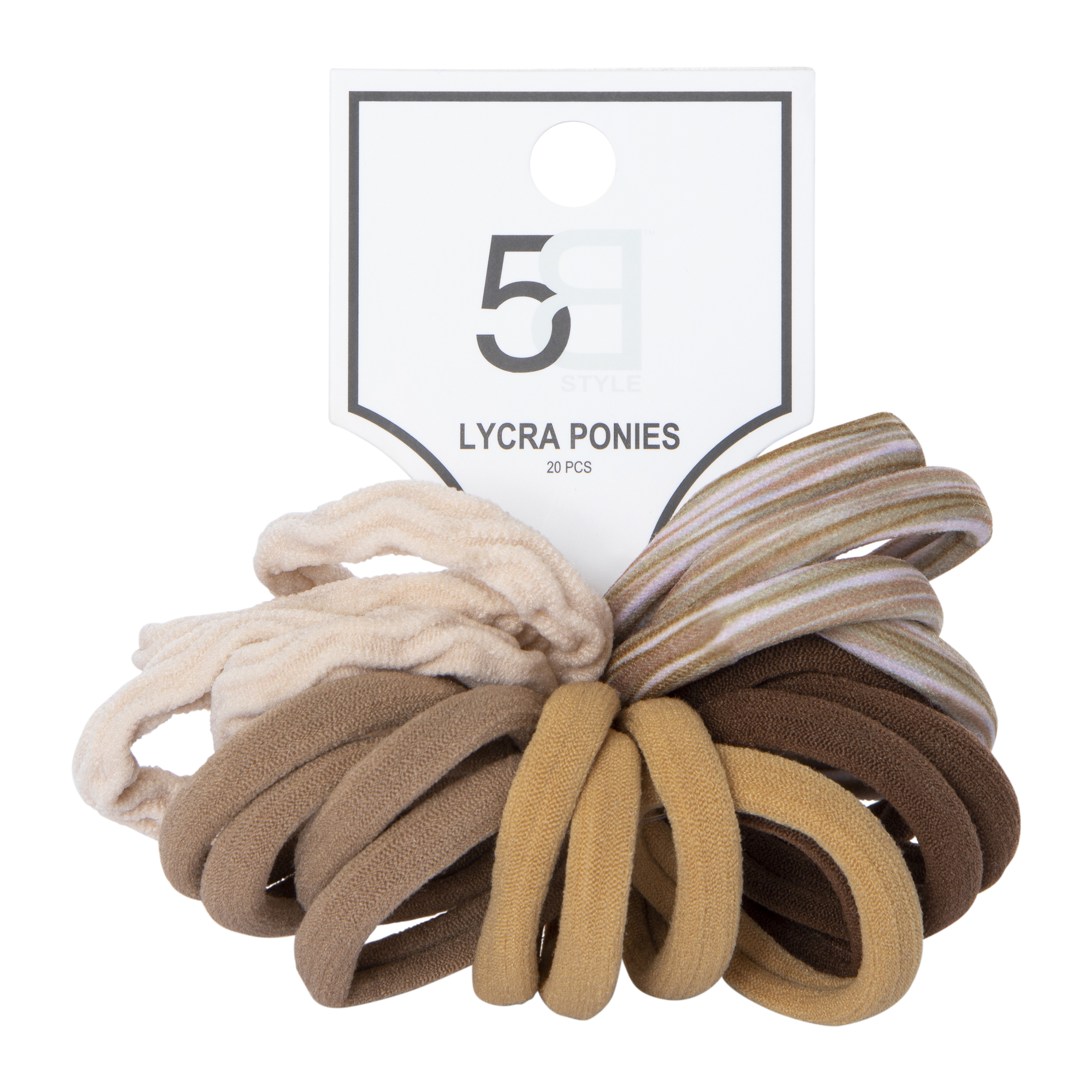 Seamless Lycra Ponytail Holders 20-Pack