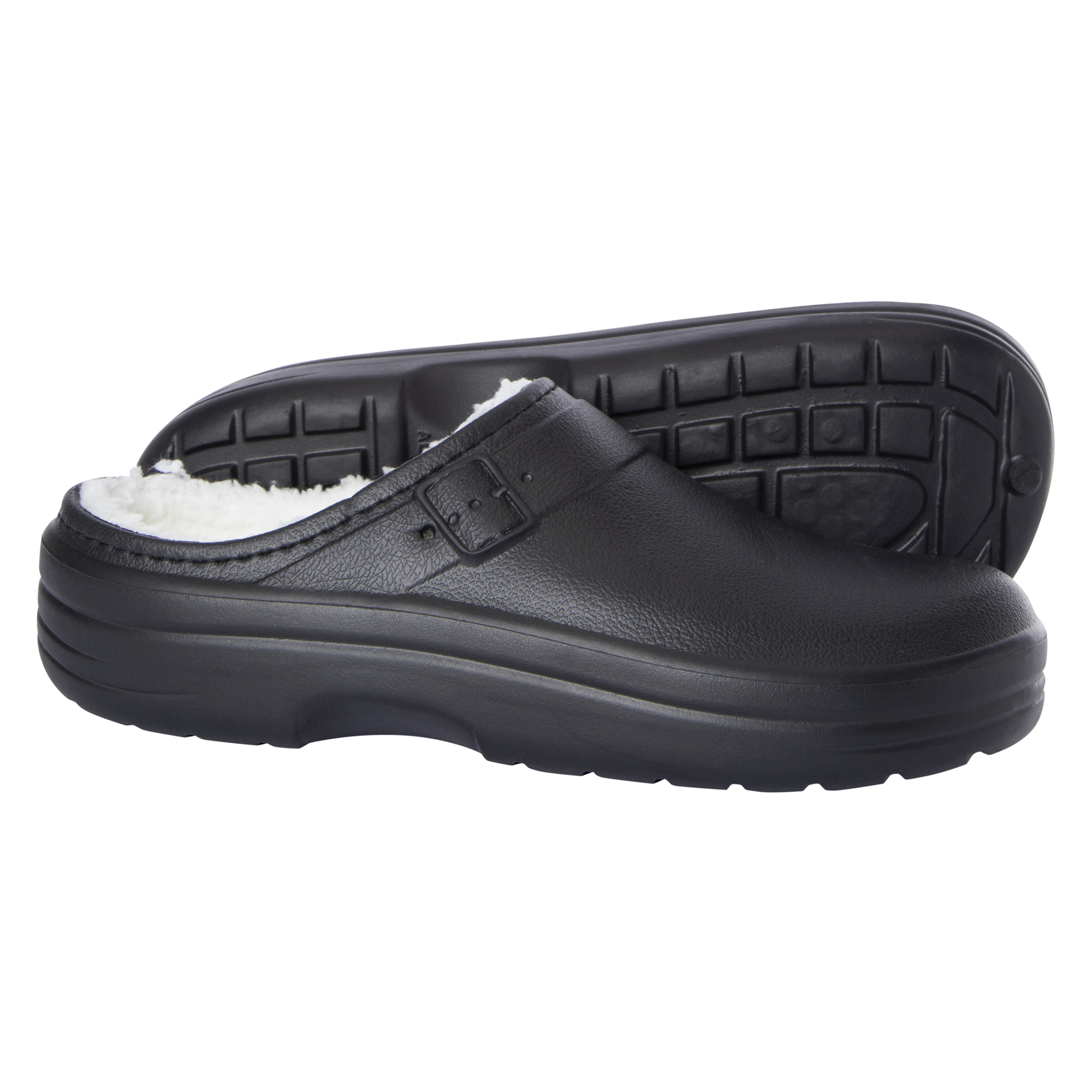 Ladies Black Sherpa-Lined Eva Clogs