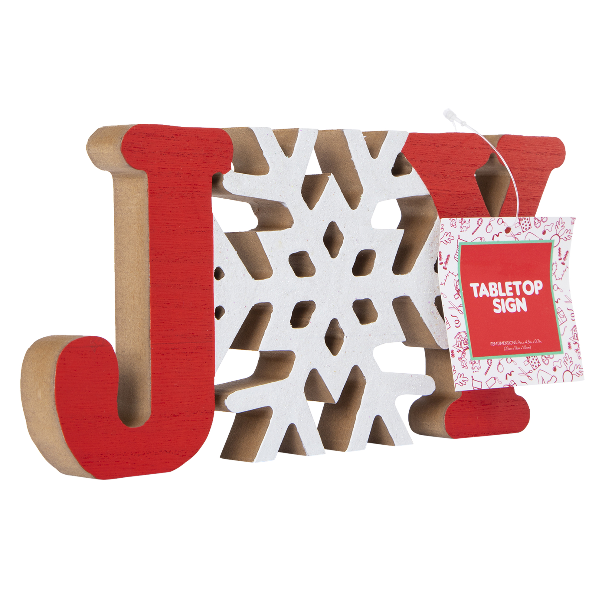 Holiday Tabletop Sign 9in x 4.3in - Joy
