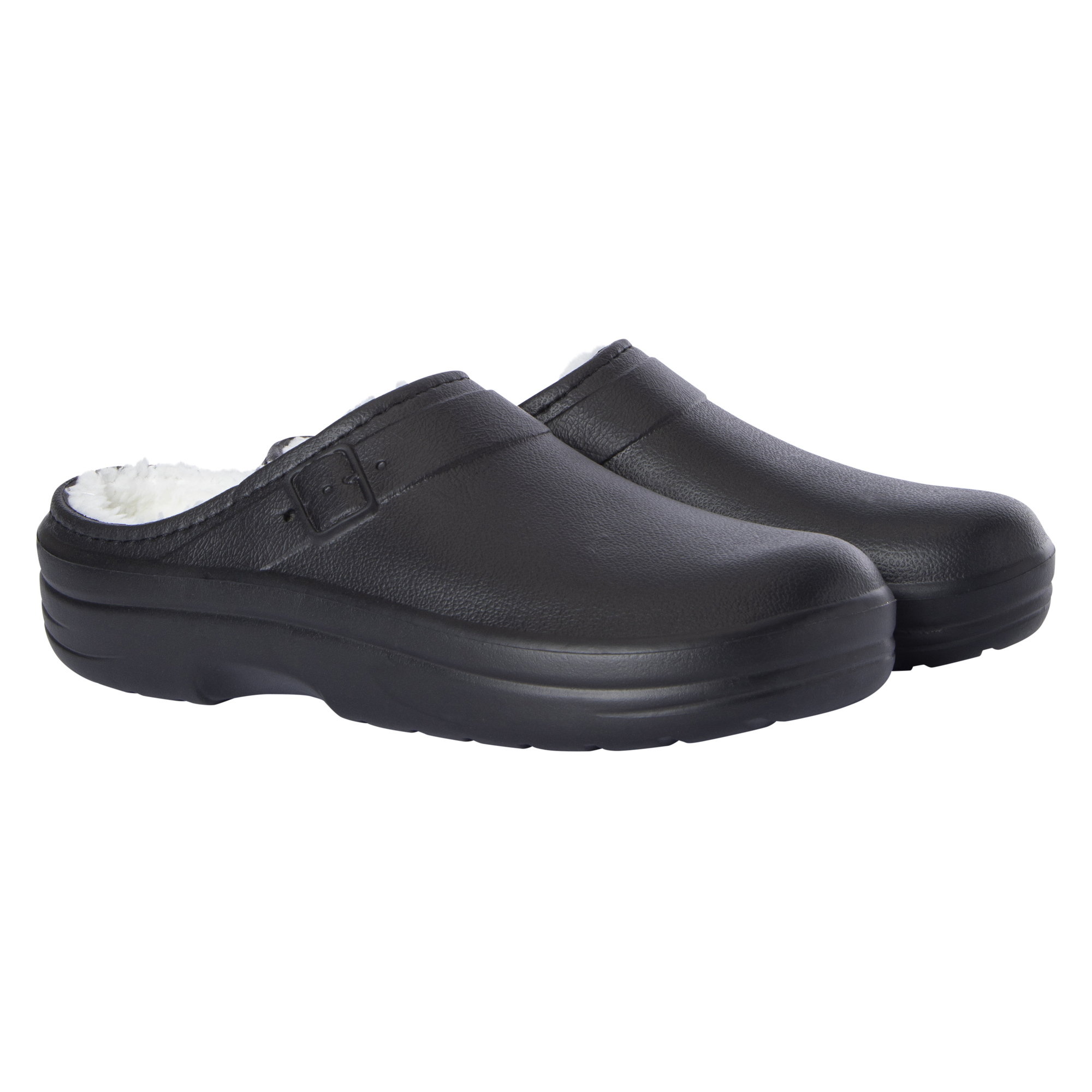 Ladies Black Sherpa-Lined Eva Clogs