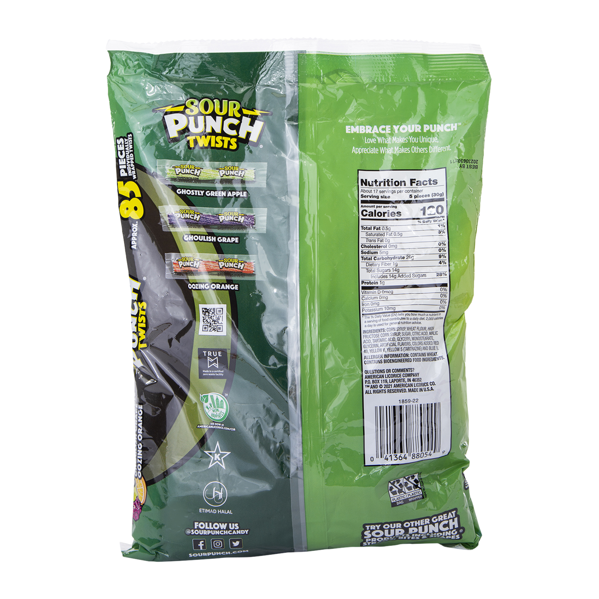 Sour Punch Twists Halloween Candy 18oz