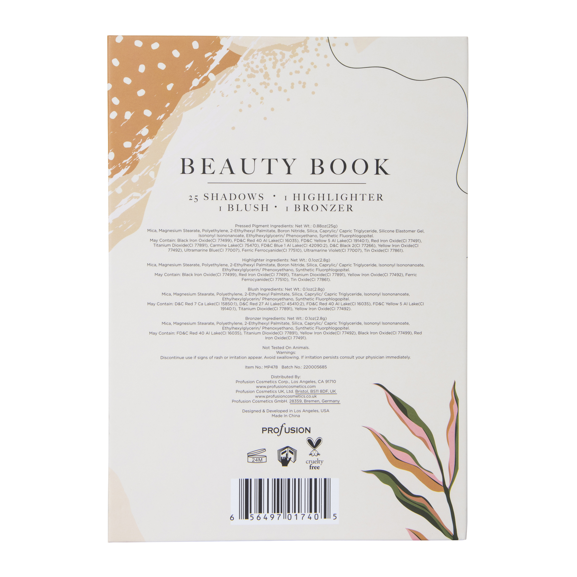 Profusion Beauty Book Eye & Face 28-Piece Makeup Palette