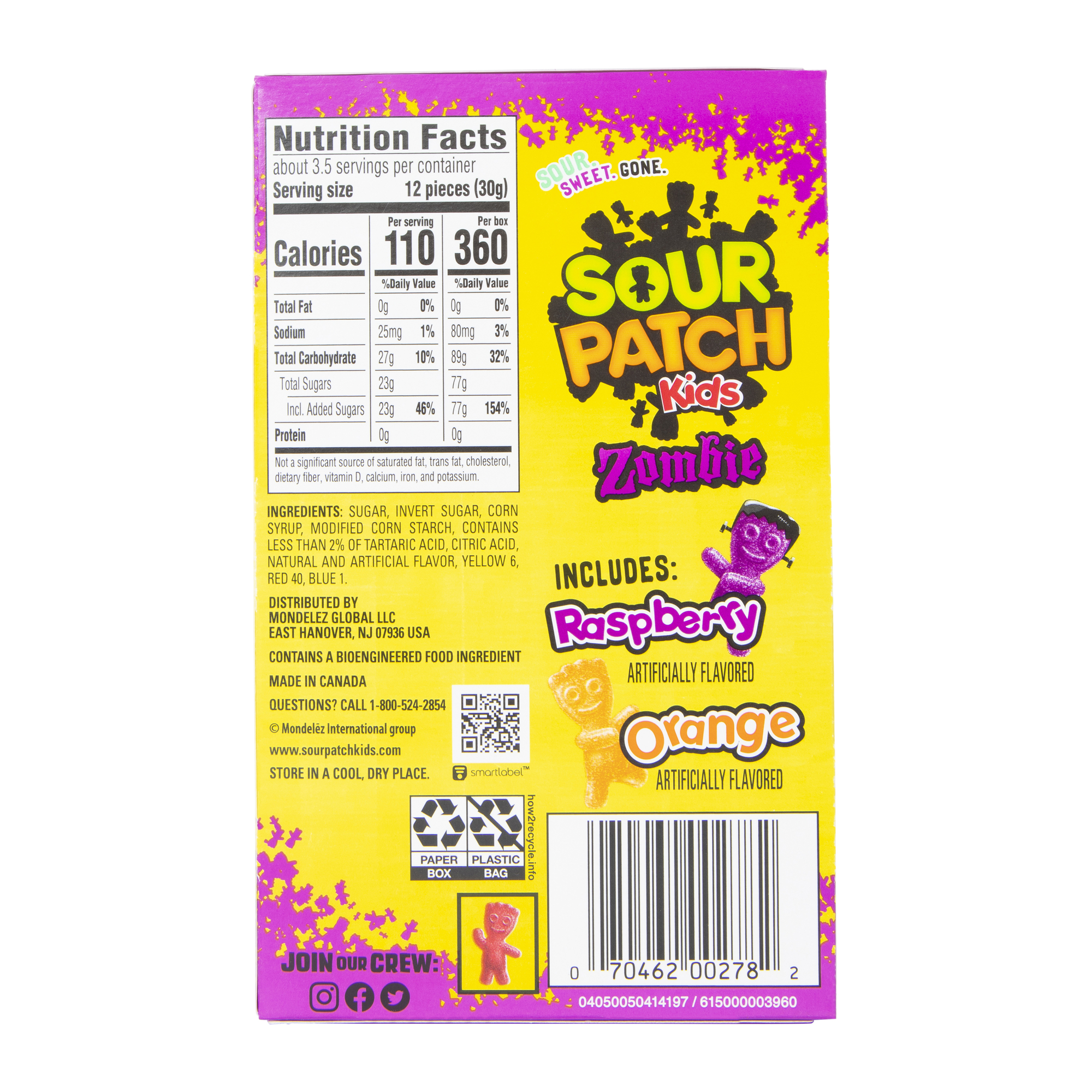 Sour Patch Kids® Zombie Movie Theater Candy Box 3.5oz