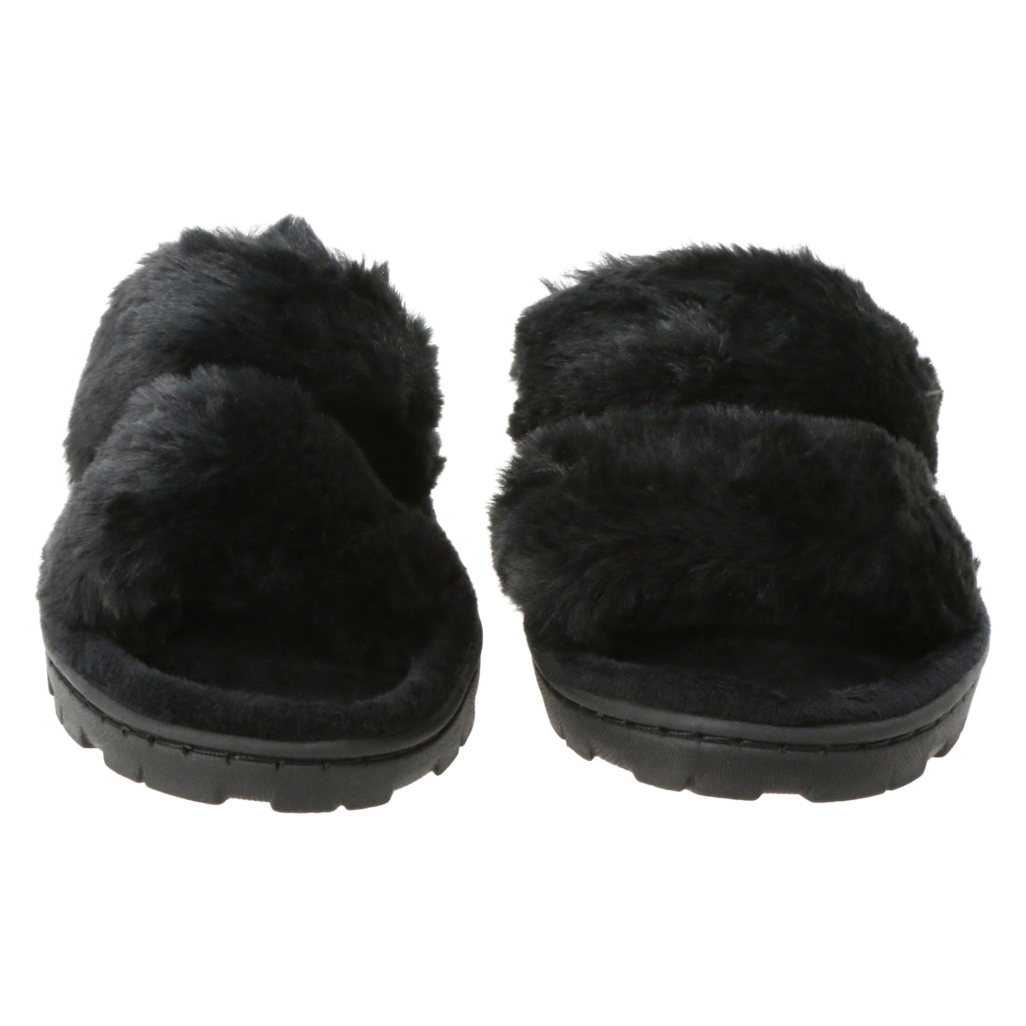 Faux Fur Double Band Slippers