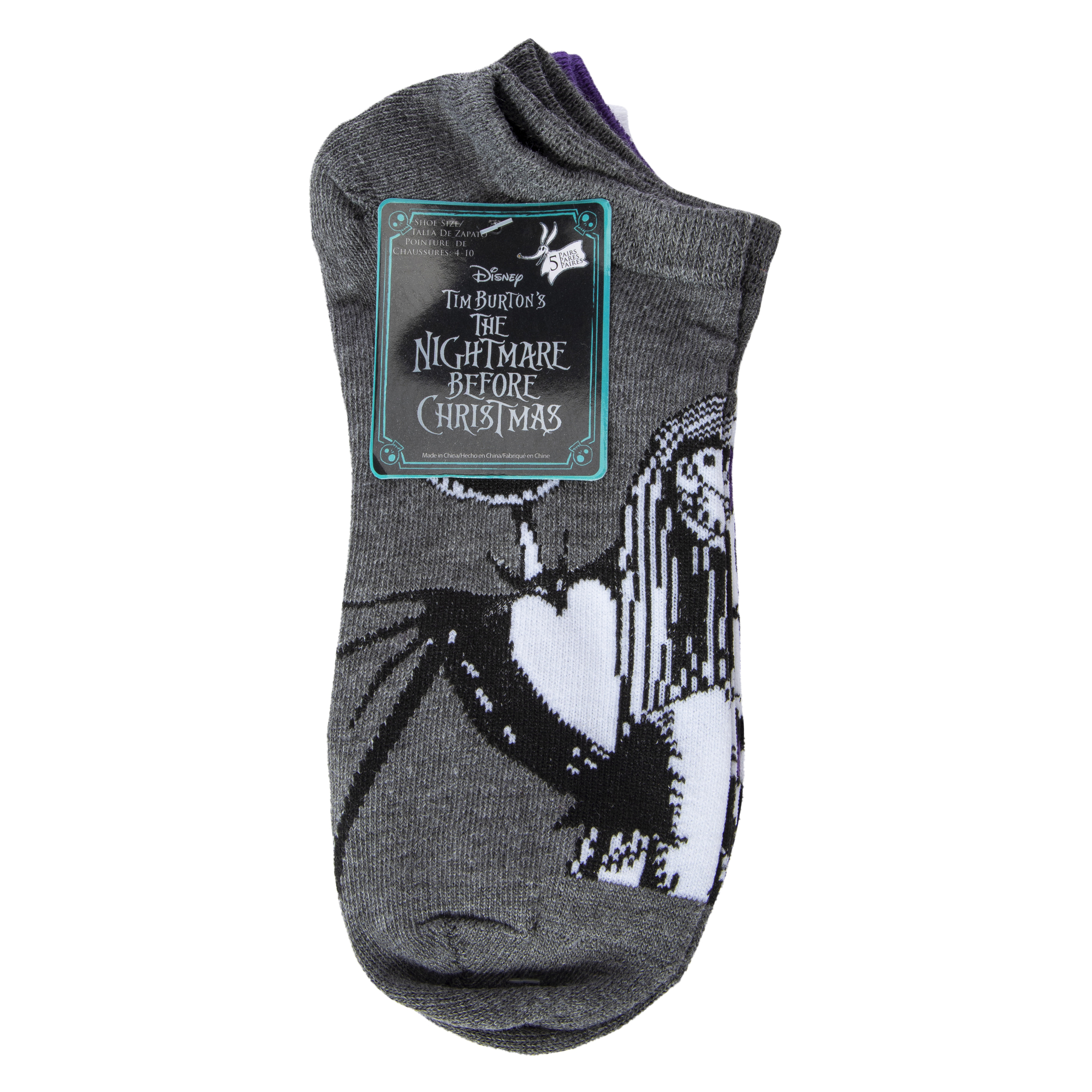 5-Pack Disney Tim Burton's The Nightmare Before Christmas Ladies Ankle Socks