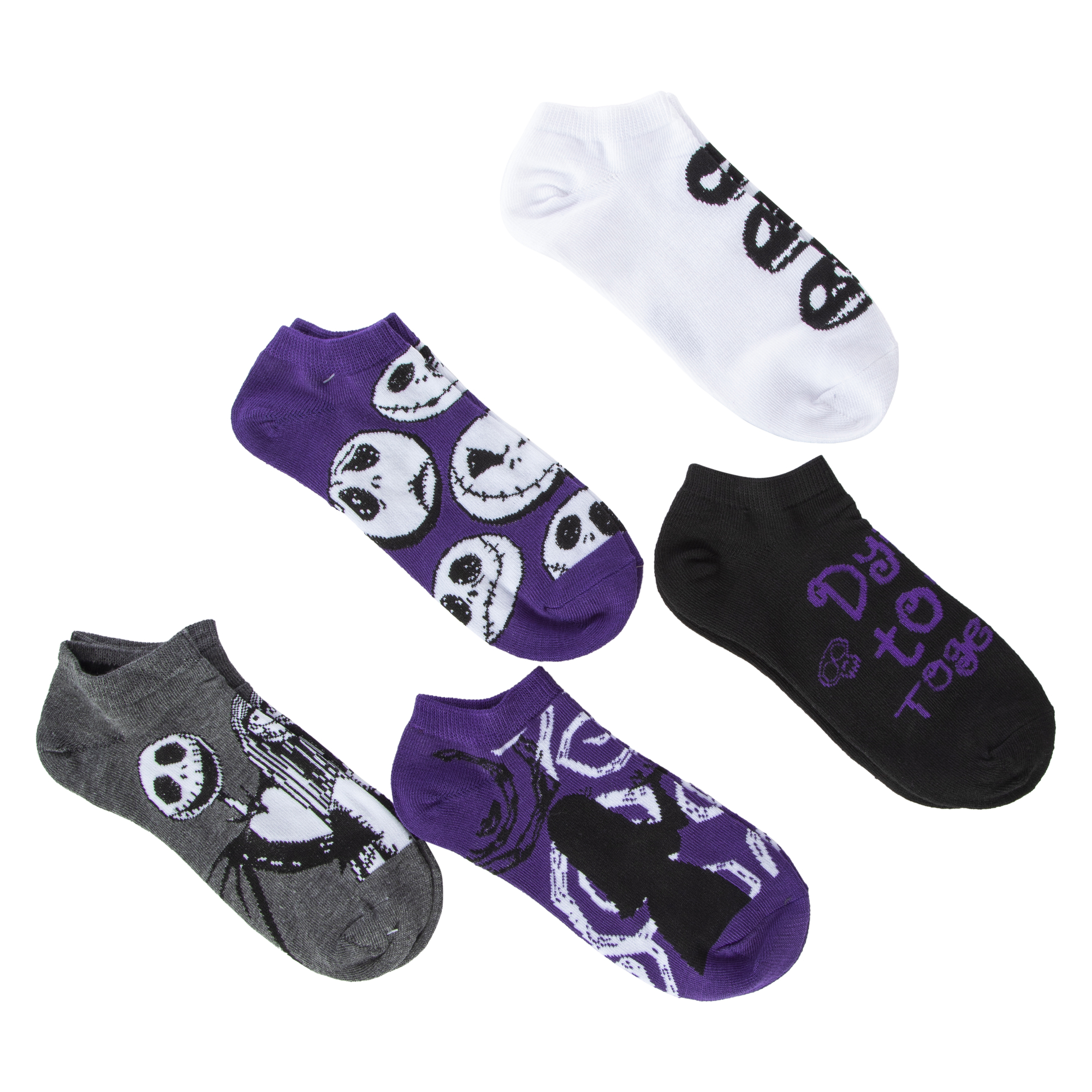 5-Pack Disney Tim Burton's The Nightmare Before Christmas Ladies Ankle Socks