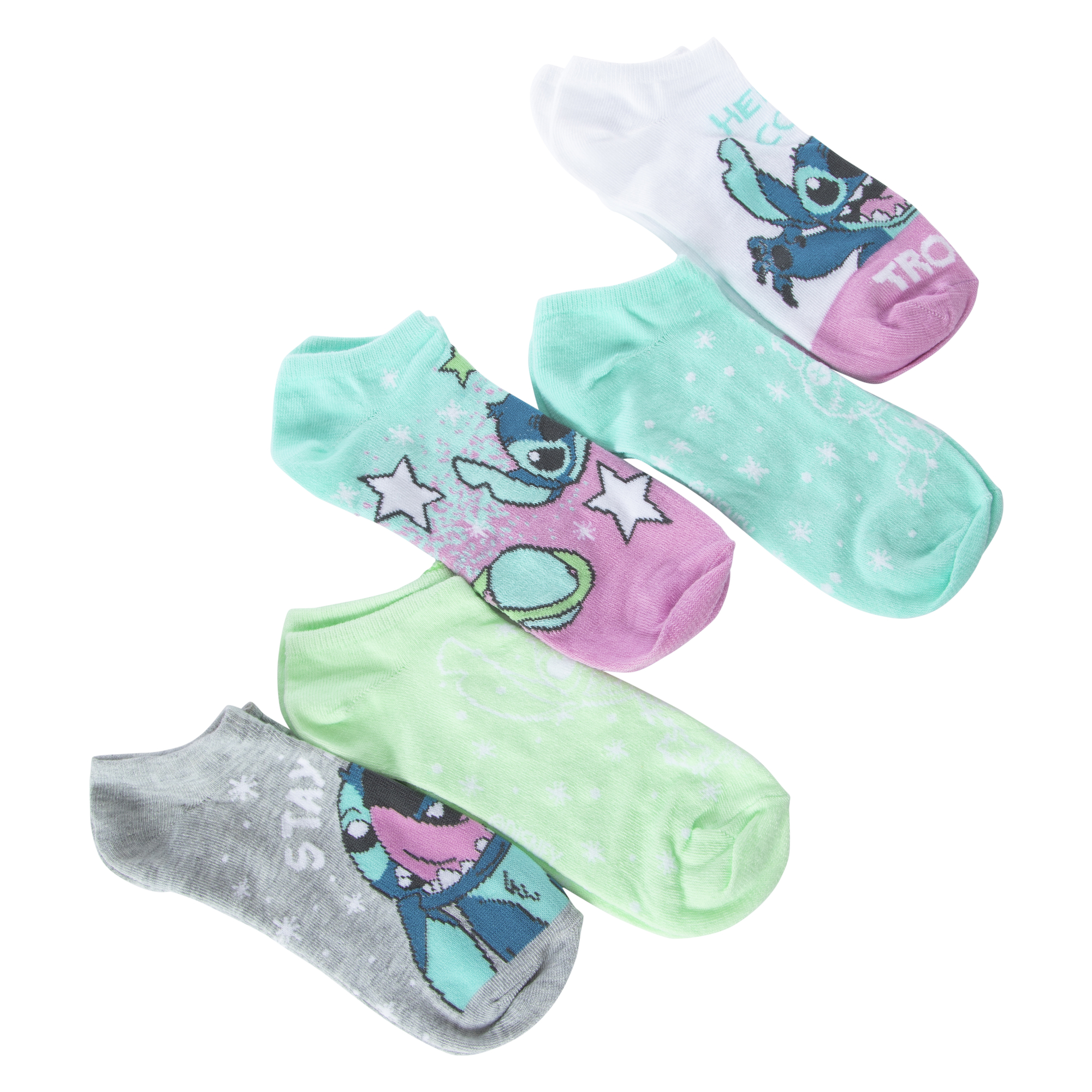 5-Pack Lilo & Stitch Ladies Low Cut Socks