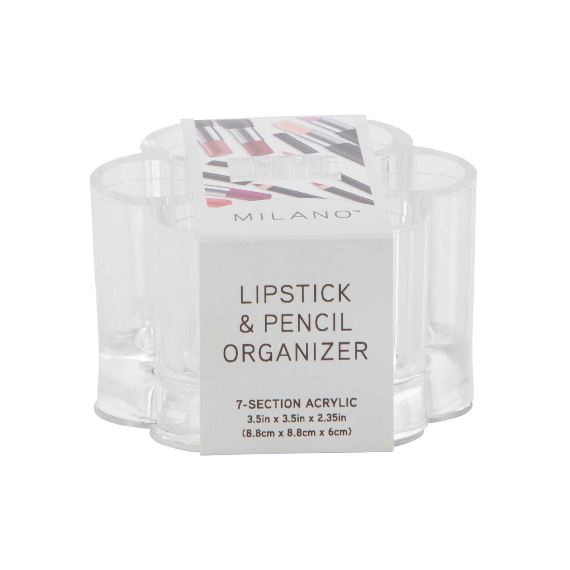 Milano™ 7-Section Acrylic Lipstick & Pencil Makeup Organizer