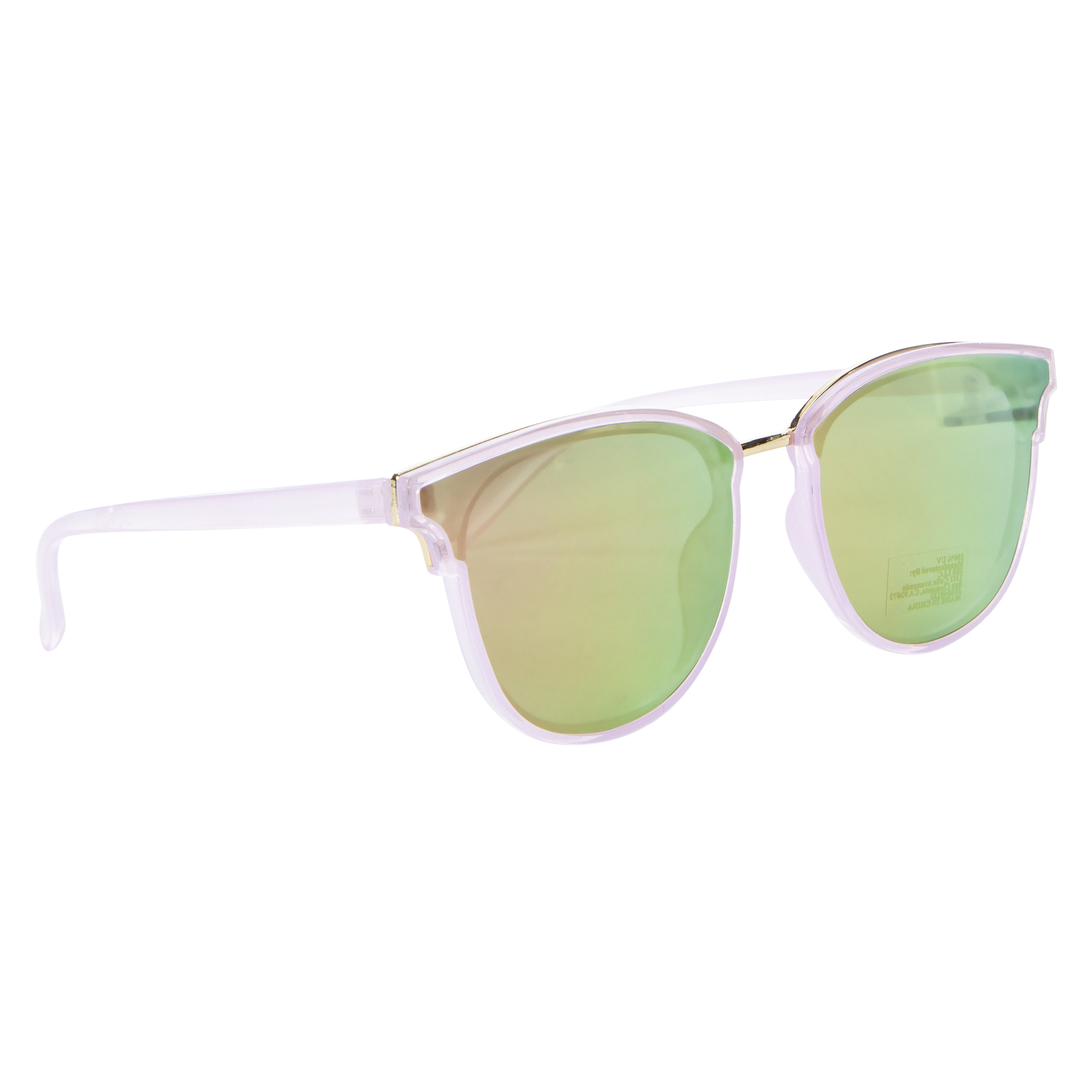 Ladies Round Mirrored Sunglasses - Purple