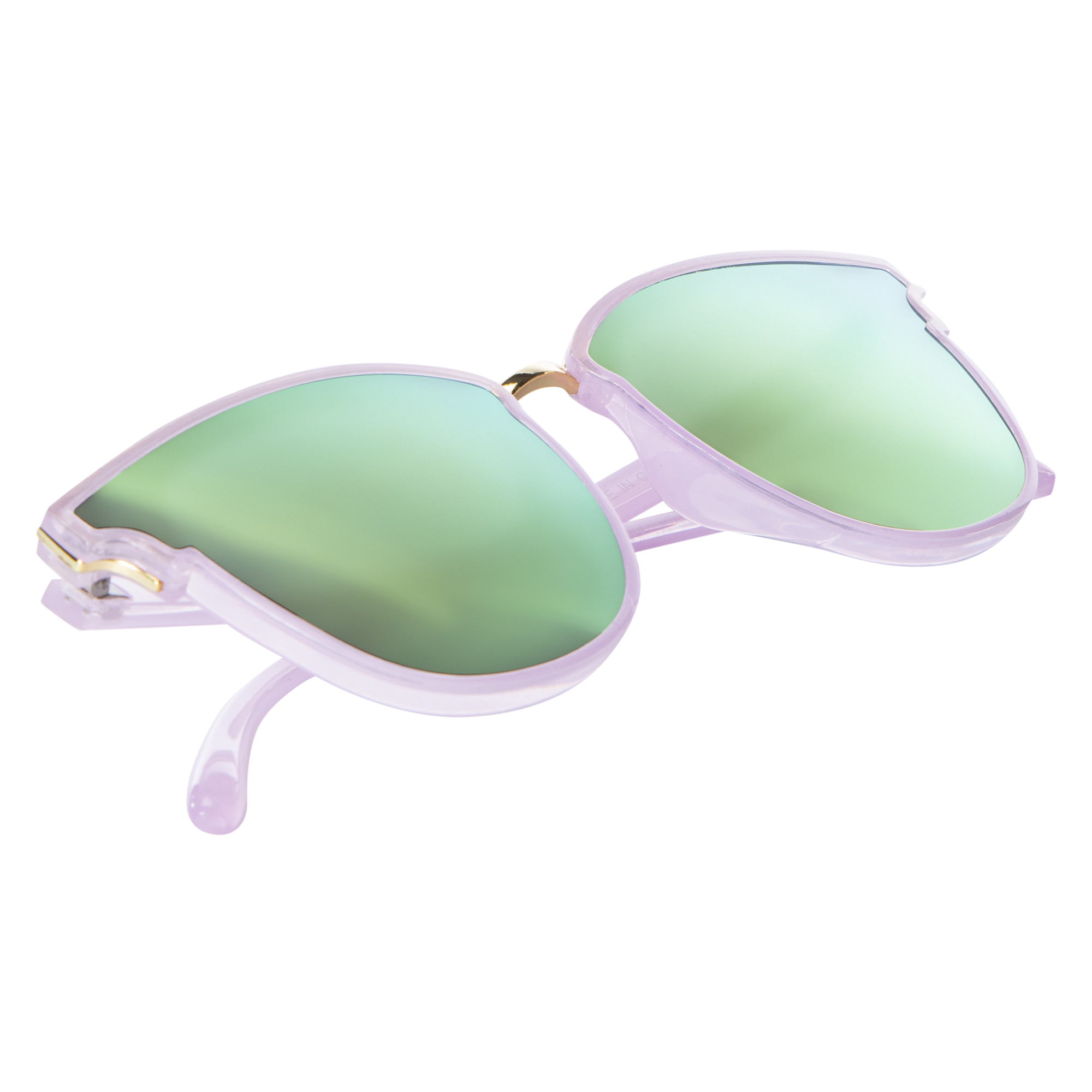 Ladies Round Mirrored Sunglasses - Purple