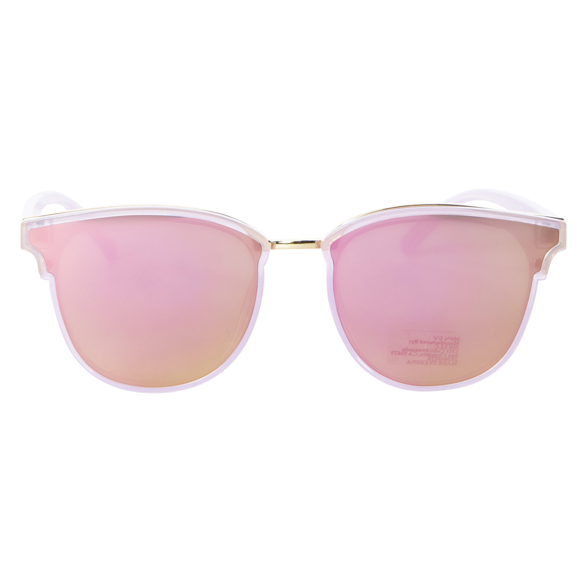 Ladies Round Mirrored Sunglasses - Purple