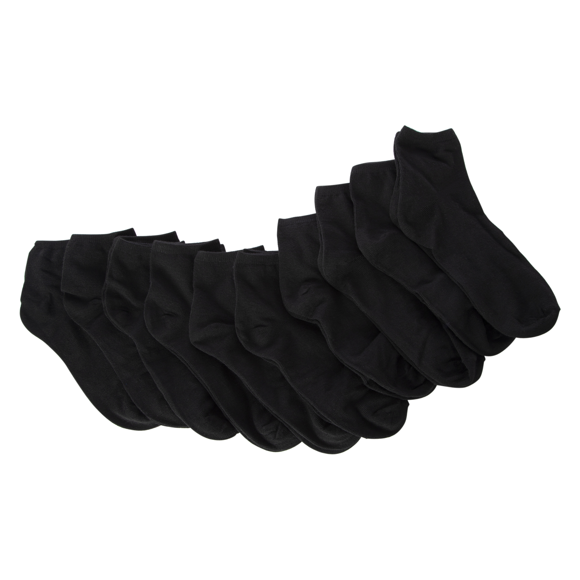 10-Pack Ladies Quarter Crew Socks