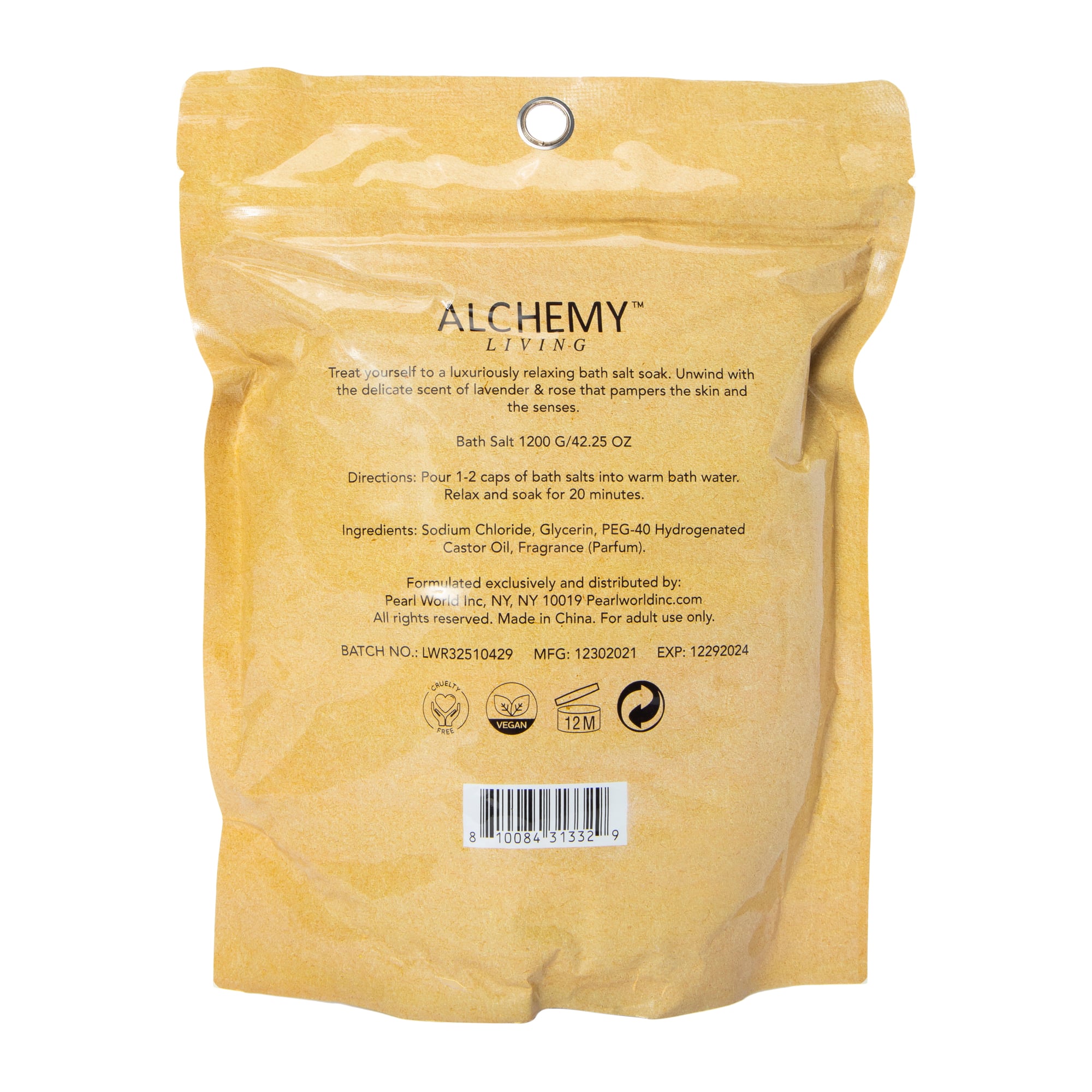 Alchemy Living™ infused Bath Salts 3.1oz - Lavender & Rose