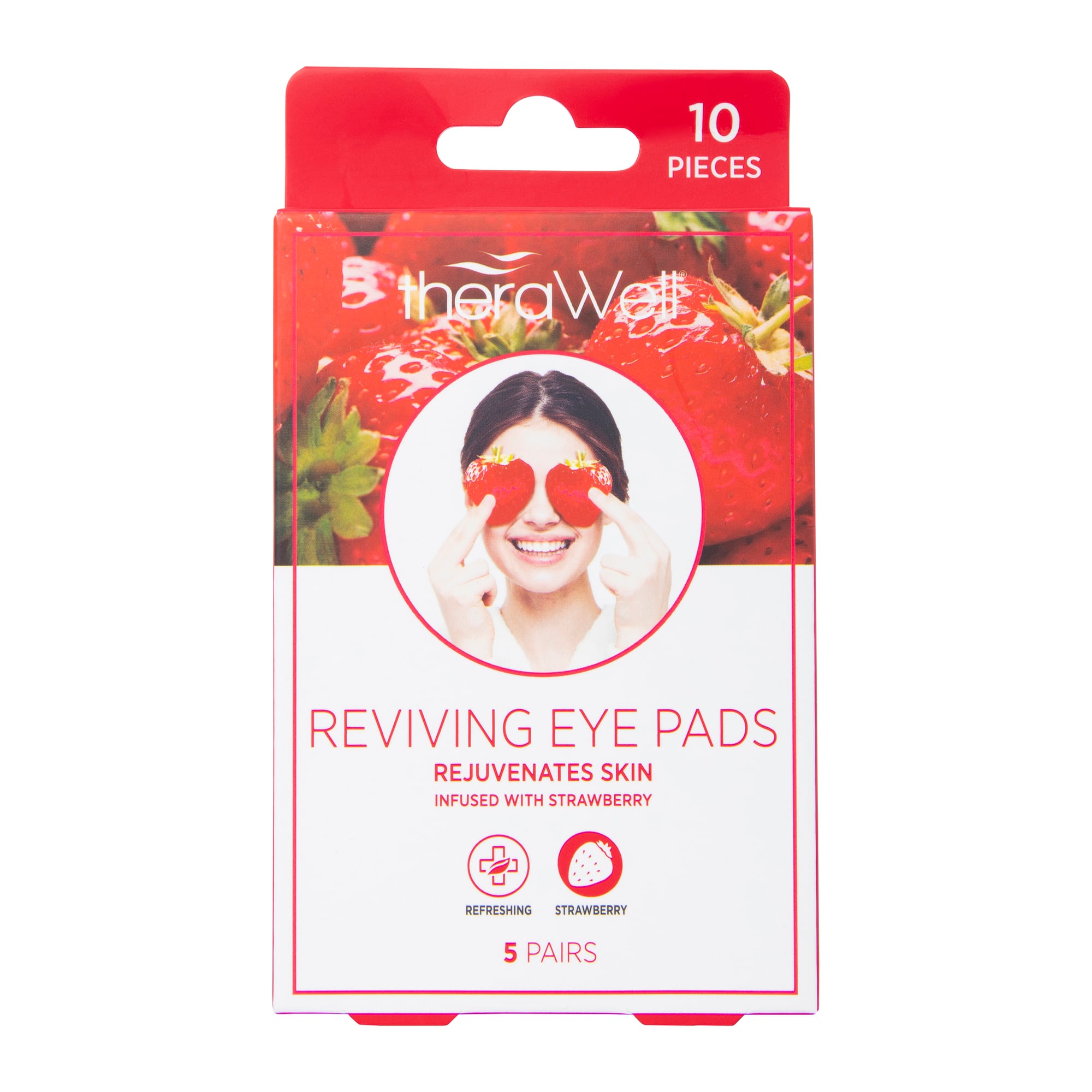 Therawell™ Reviving Eye Pads, 5 Pairs - Strawberry