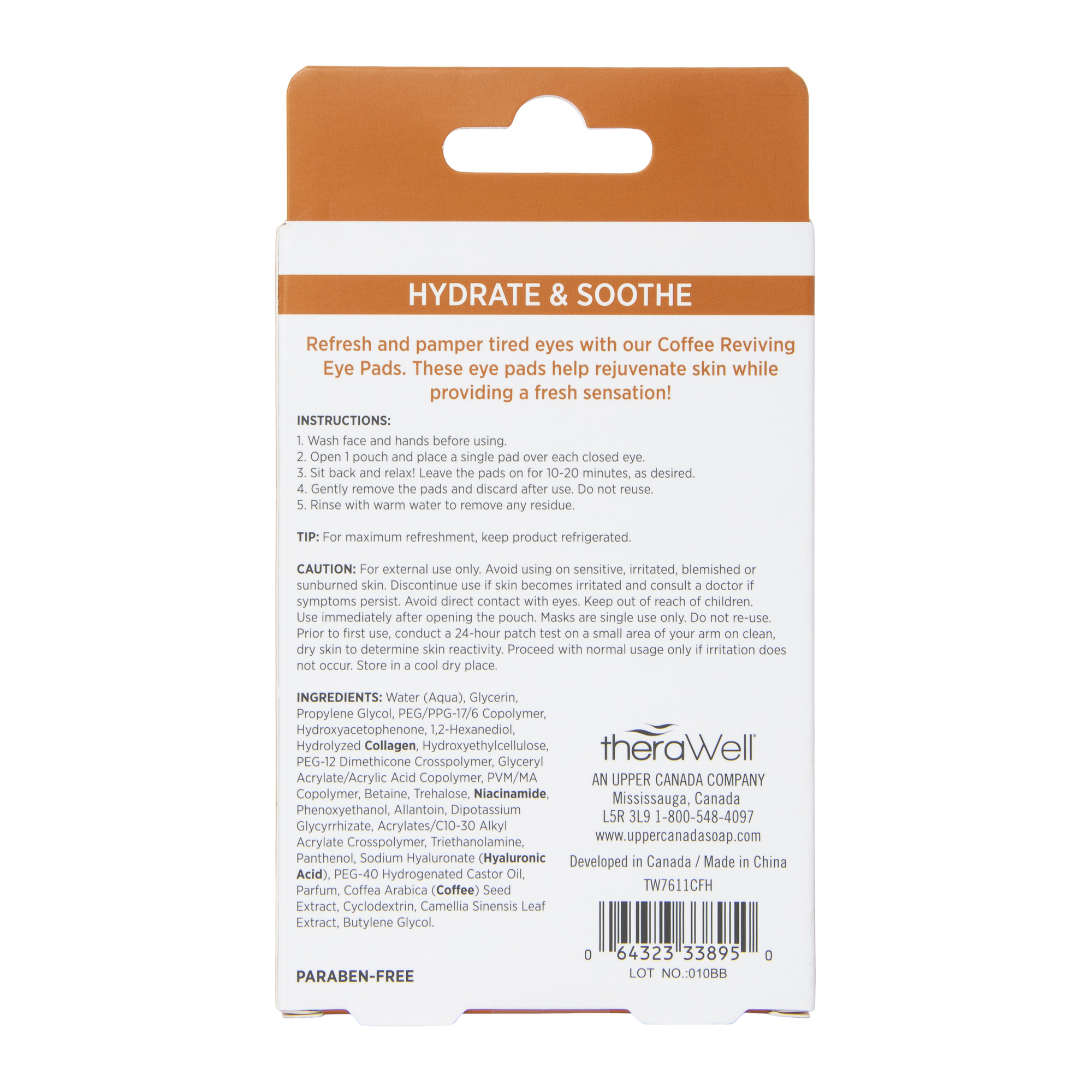 Therawell™ Reviving Eye Pads, 5 Pairs - Coffee