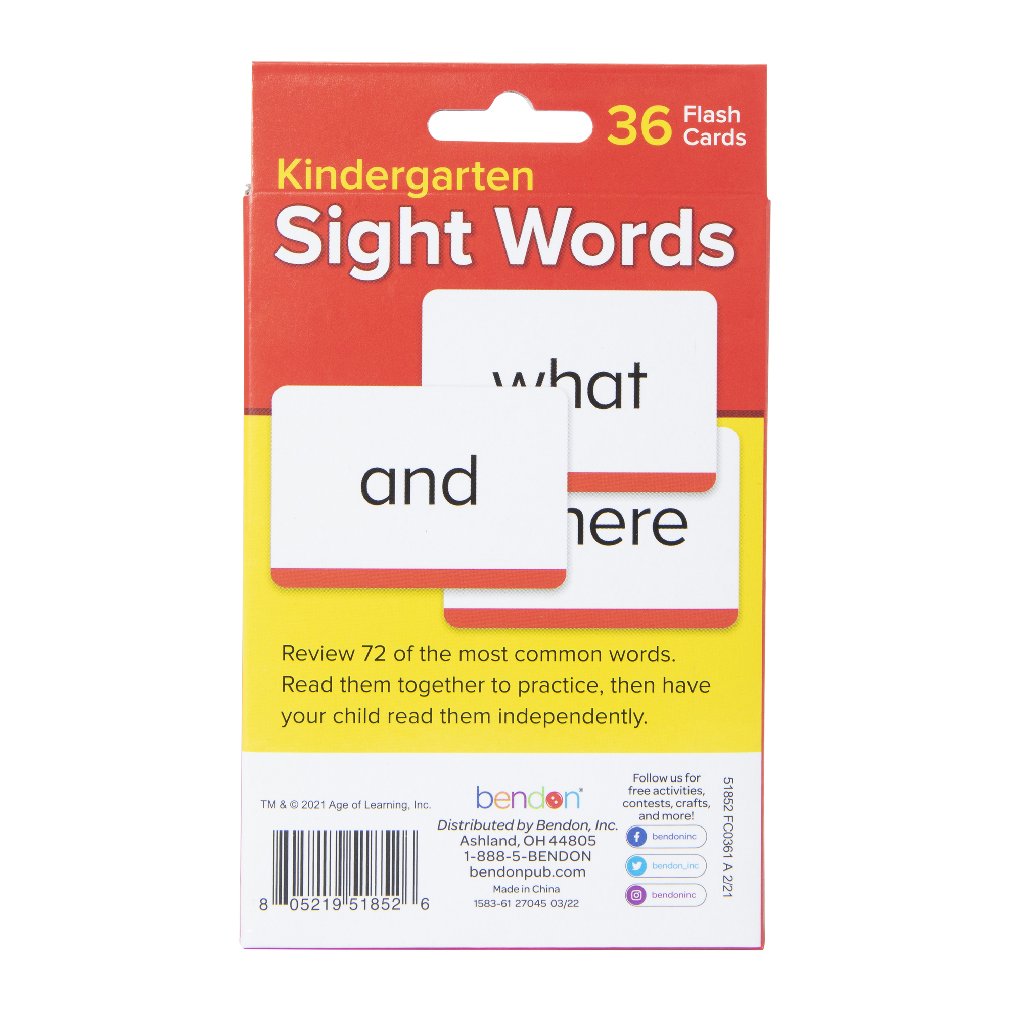 Abcmouse Kindergarten Sight Words Flash Cards 36-Count