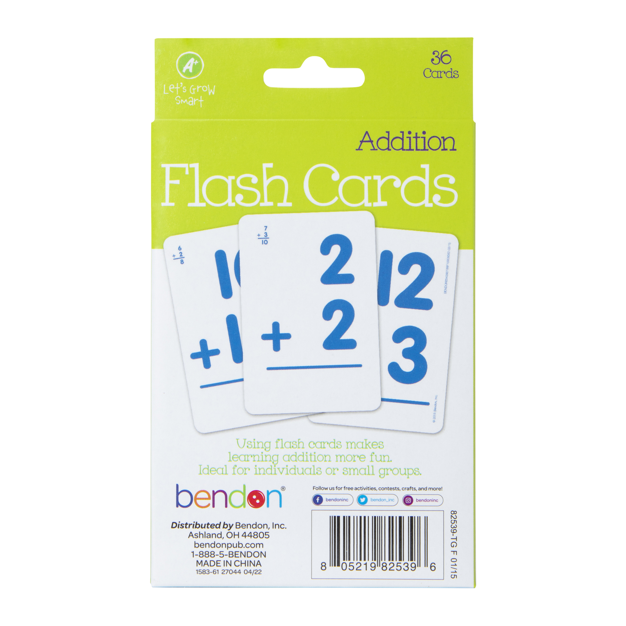 Addition Flash Cards 36-Count