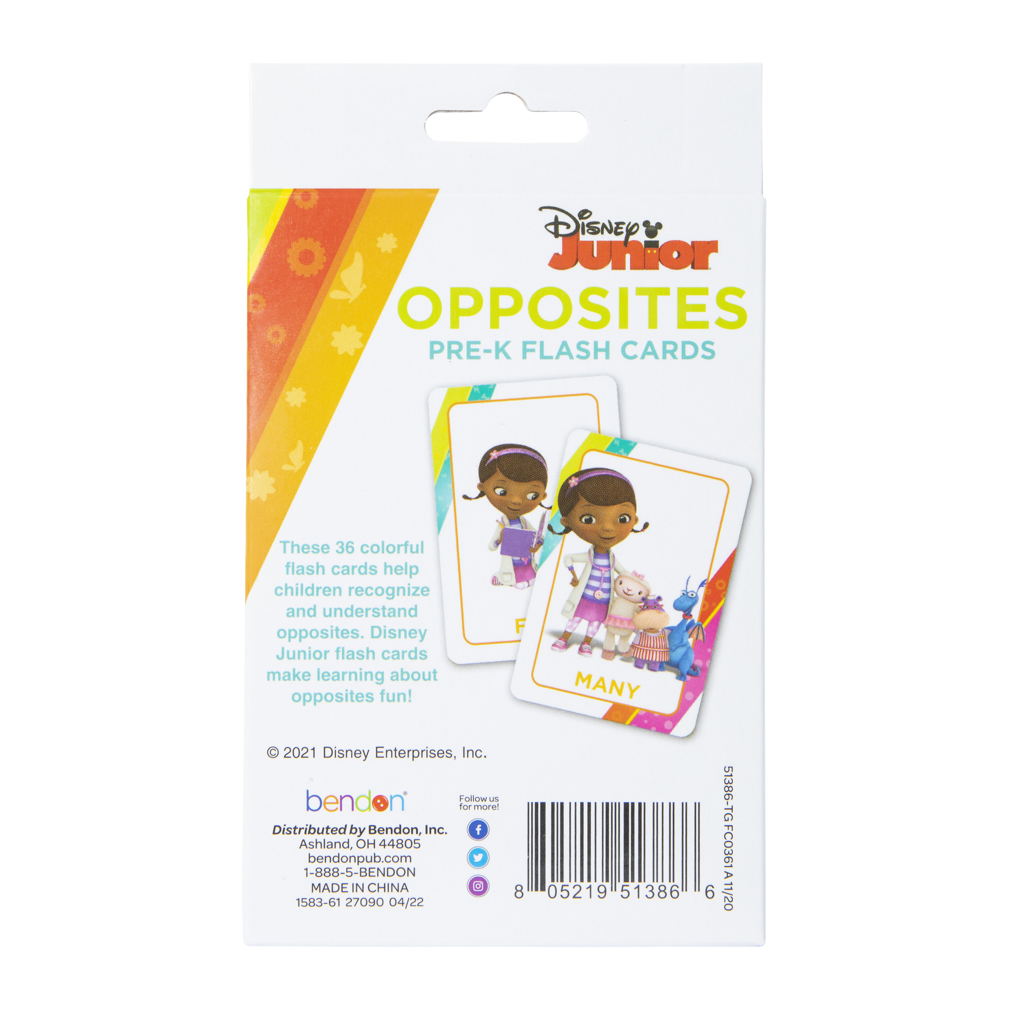 Disney Junior Pre-K Opposites Flash Cards 36-Count