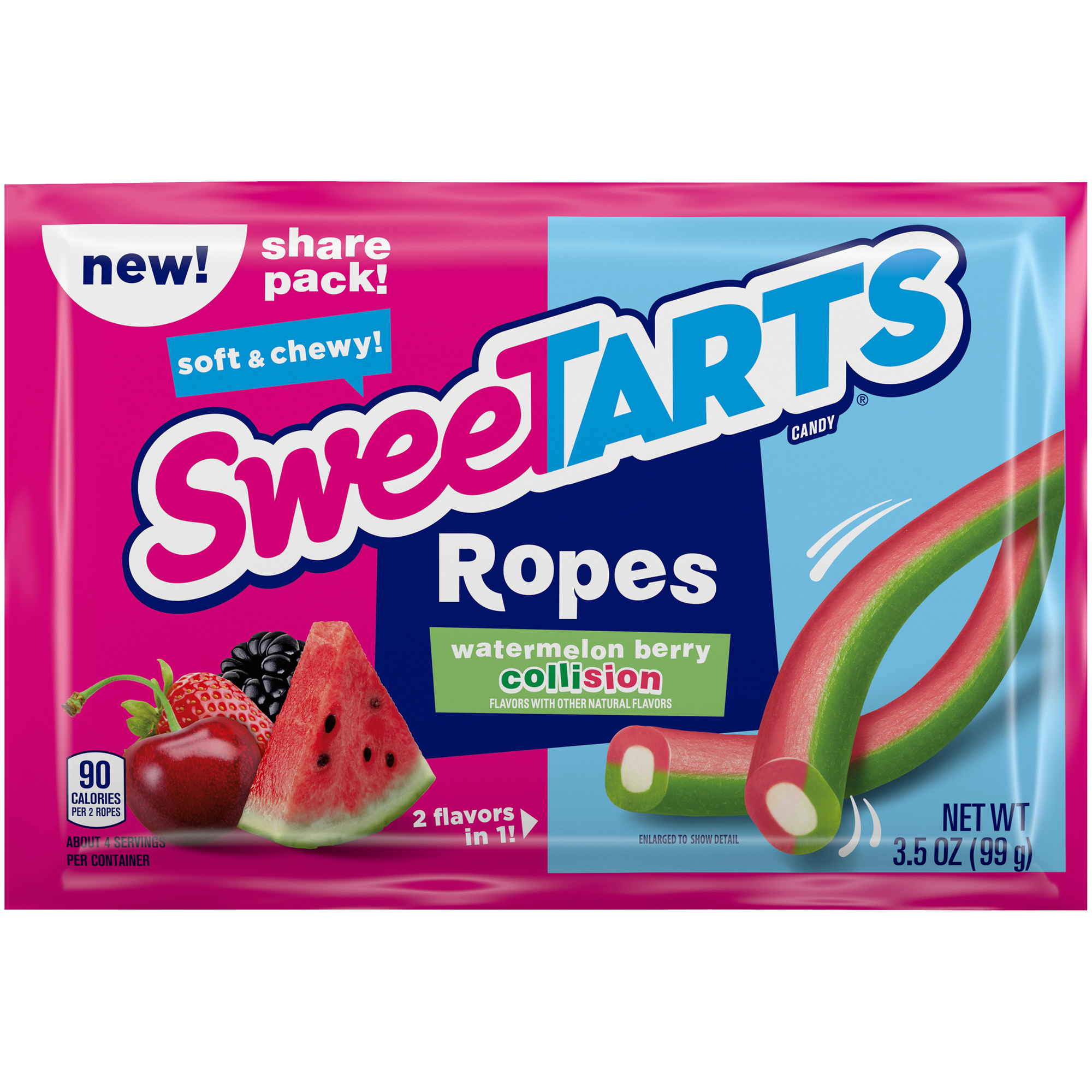 Sweetarts® Watermelon Berry Collision Chewy Ropes Share Pack 3.5oz