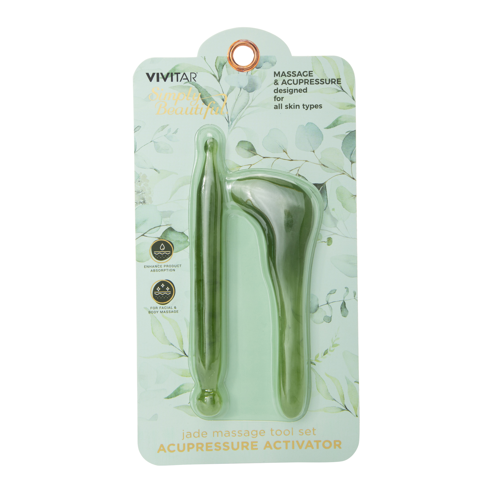 2-Piece Jade Gua Sha Accupressure Tool Set