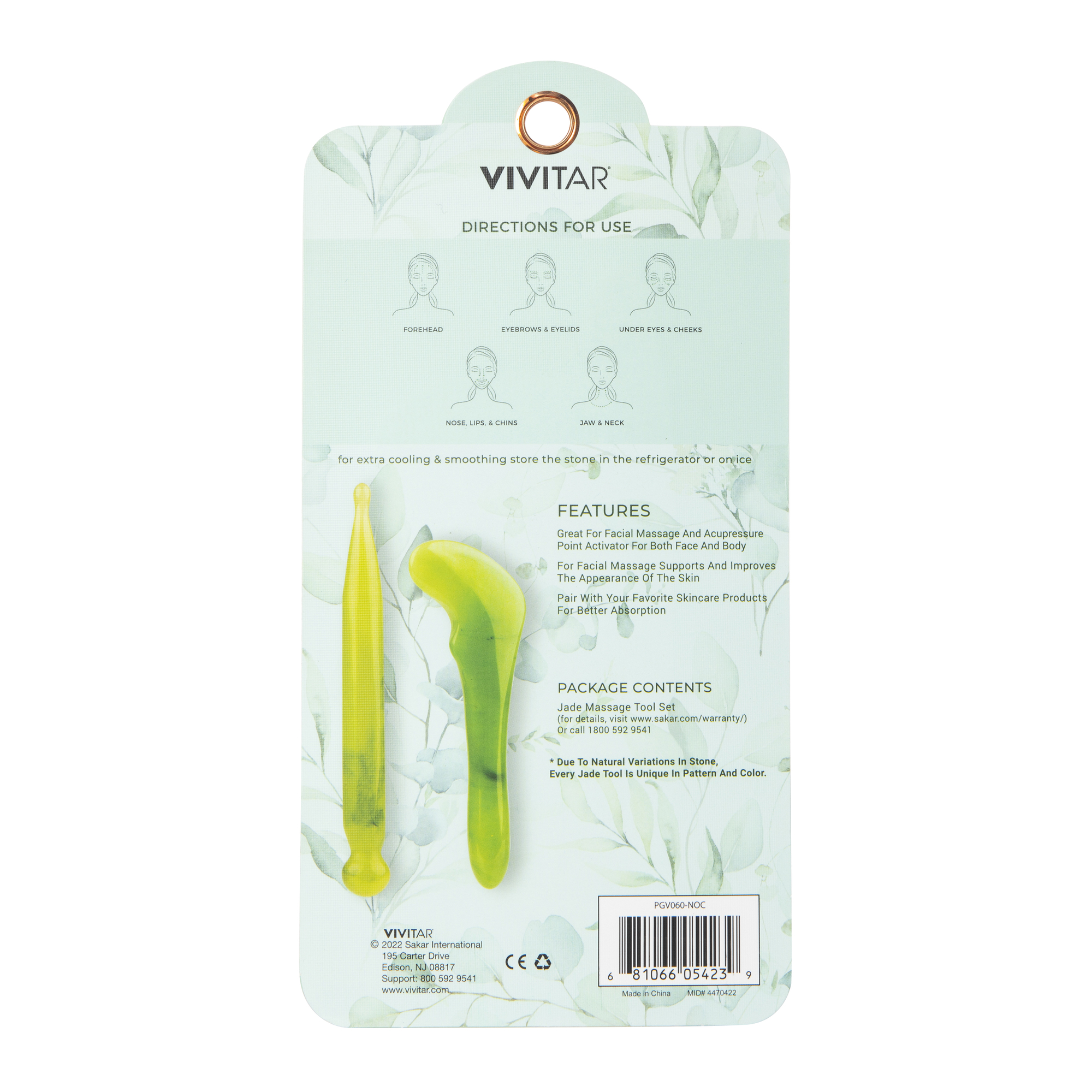 2-Piece Jade Gua Sha Accupressure Tool Set