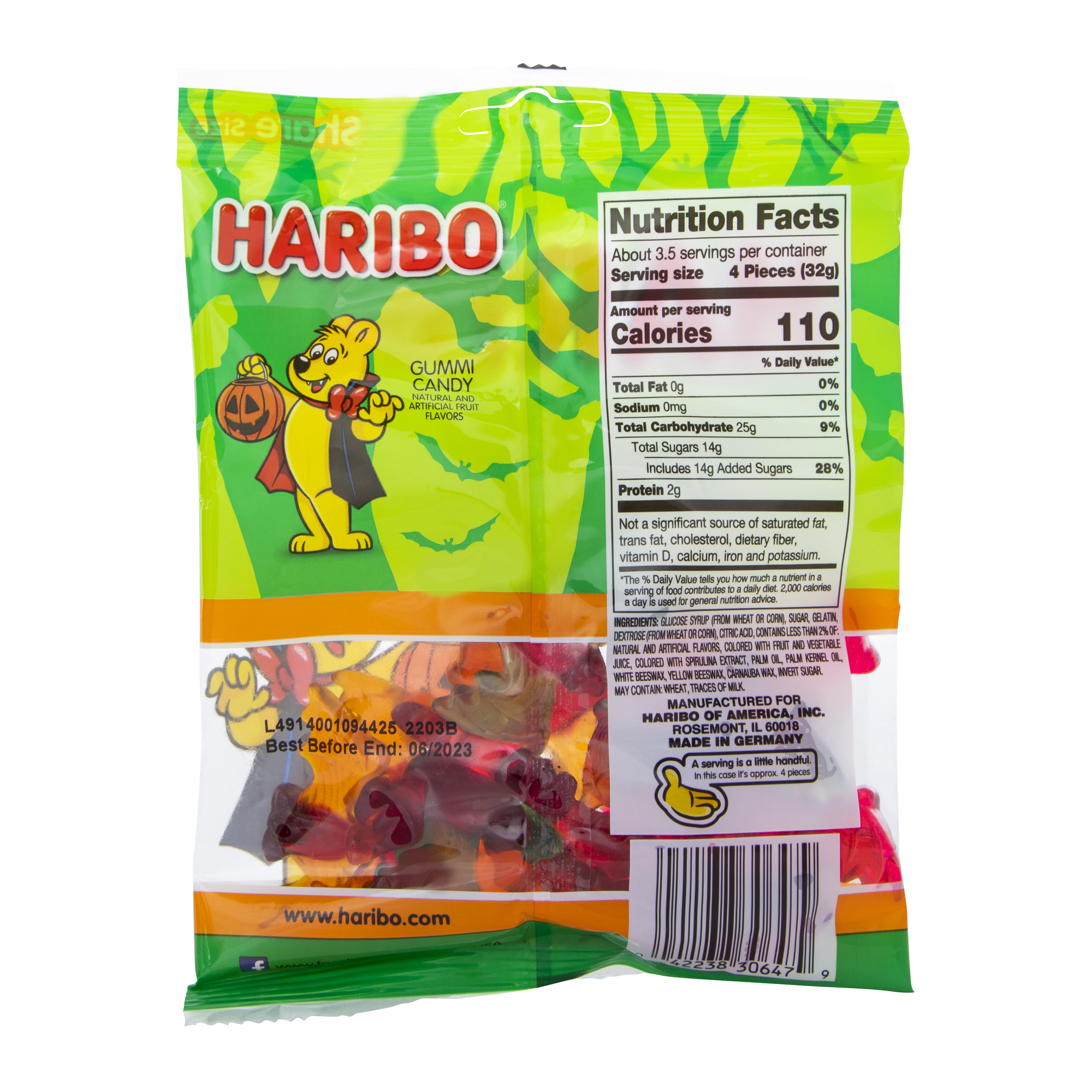 Haribo® Halloween Sour Gummi Vampire Bats 4oz