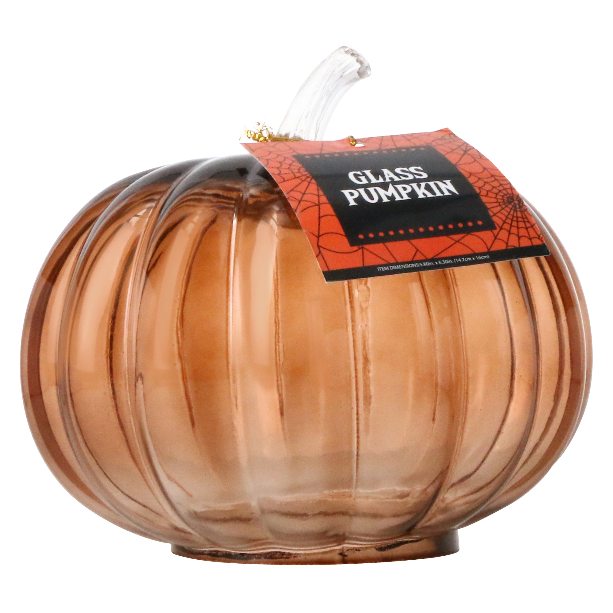 Decorative Glass Pumpkin 6in