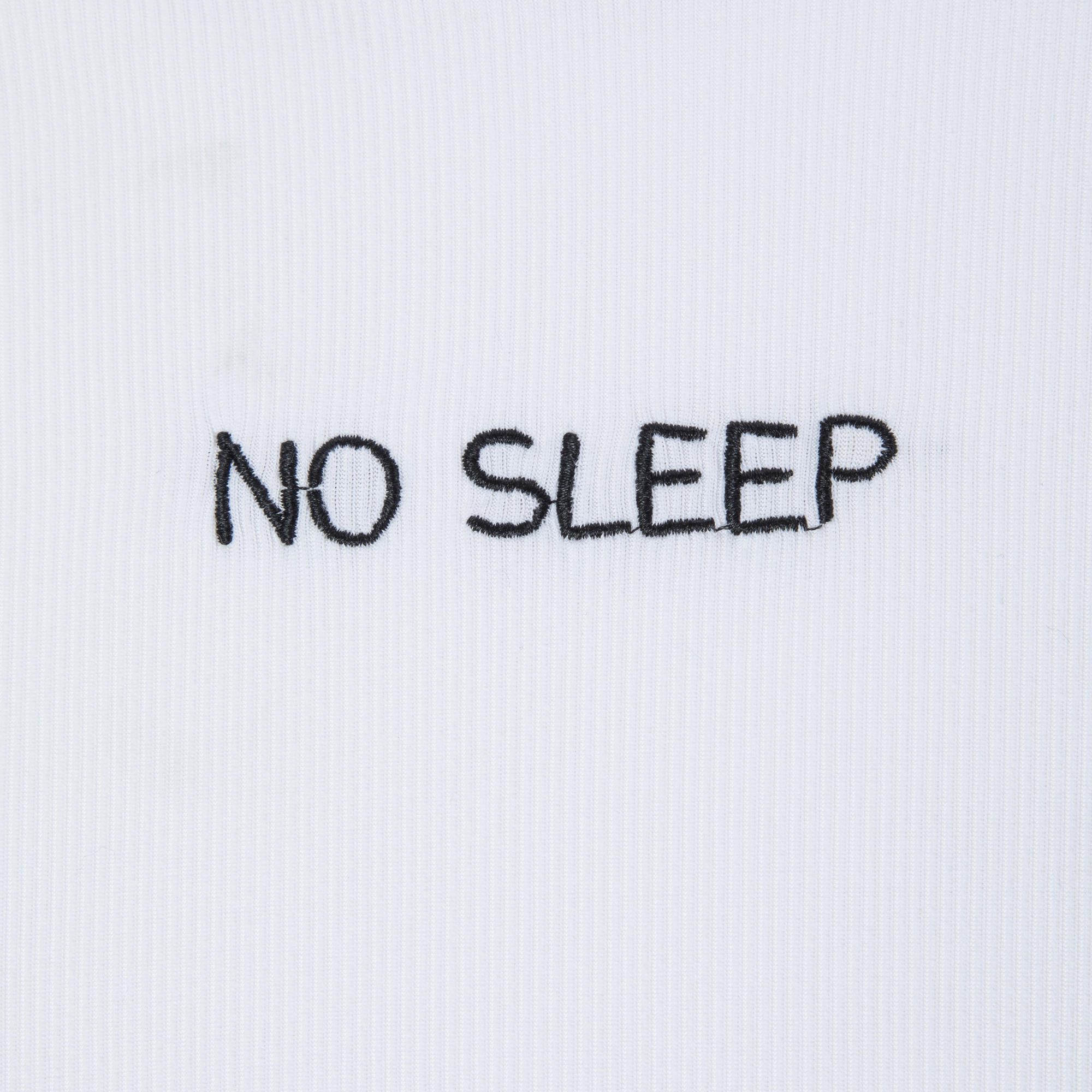 Juniors Embroidered ‘No Sleep’ Lounge Top With Lettuce Hem