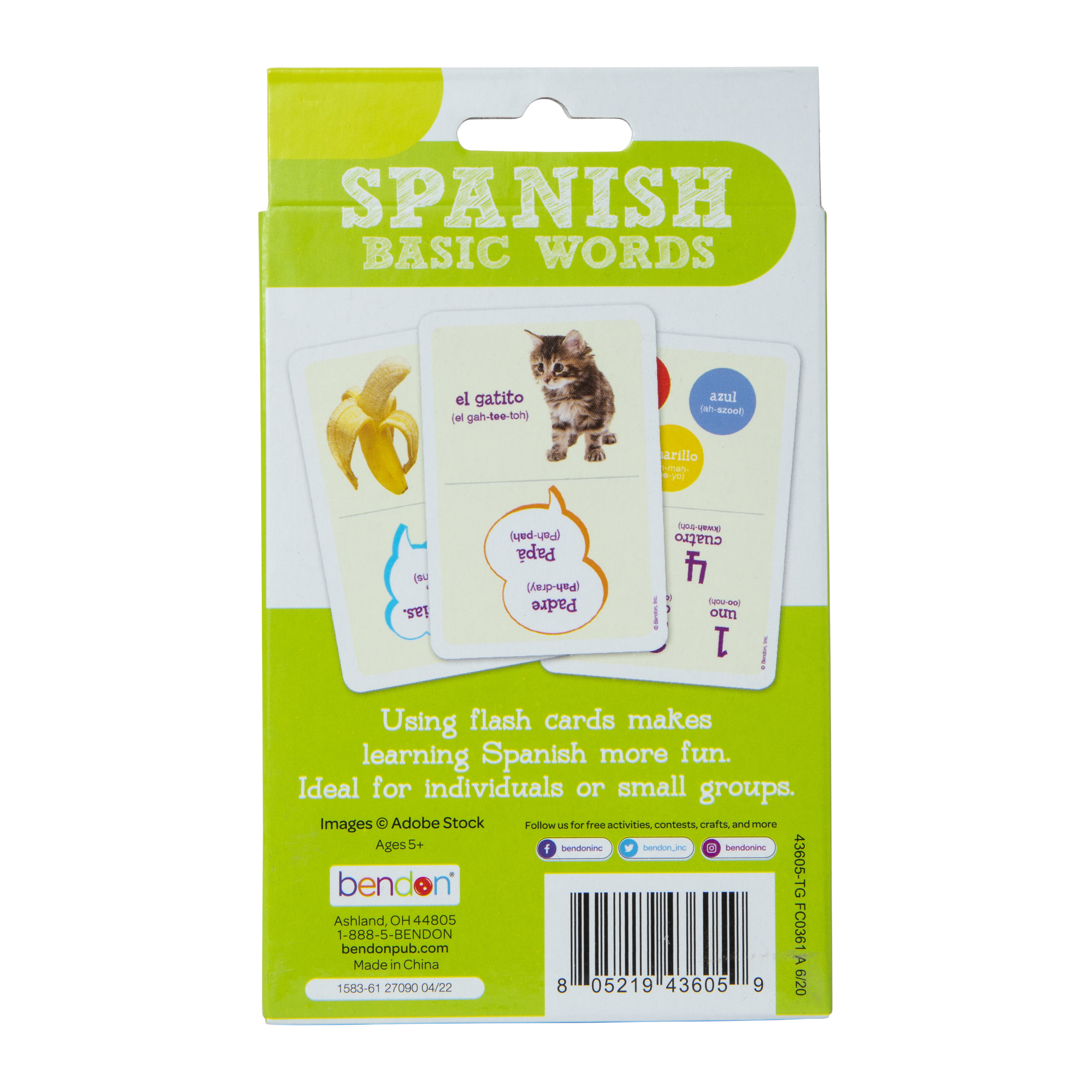Spanish Basic Words Flashcards 36-Count